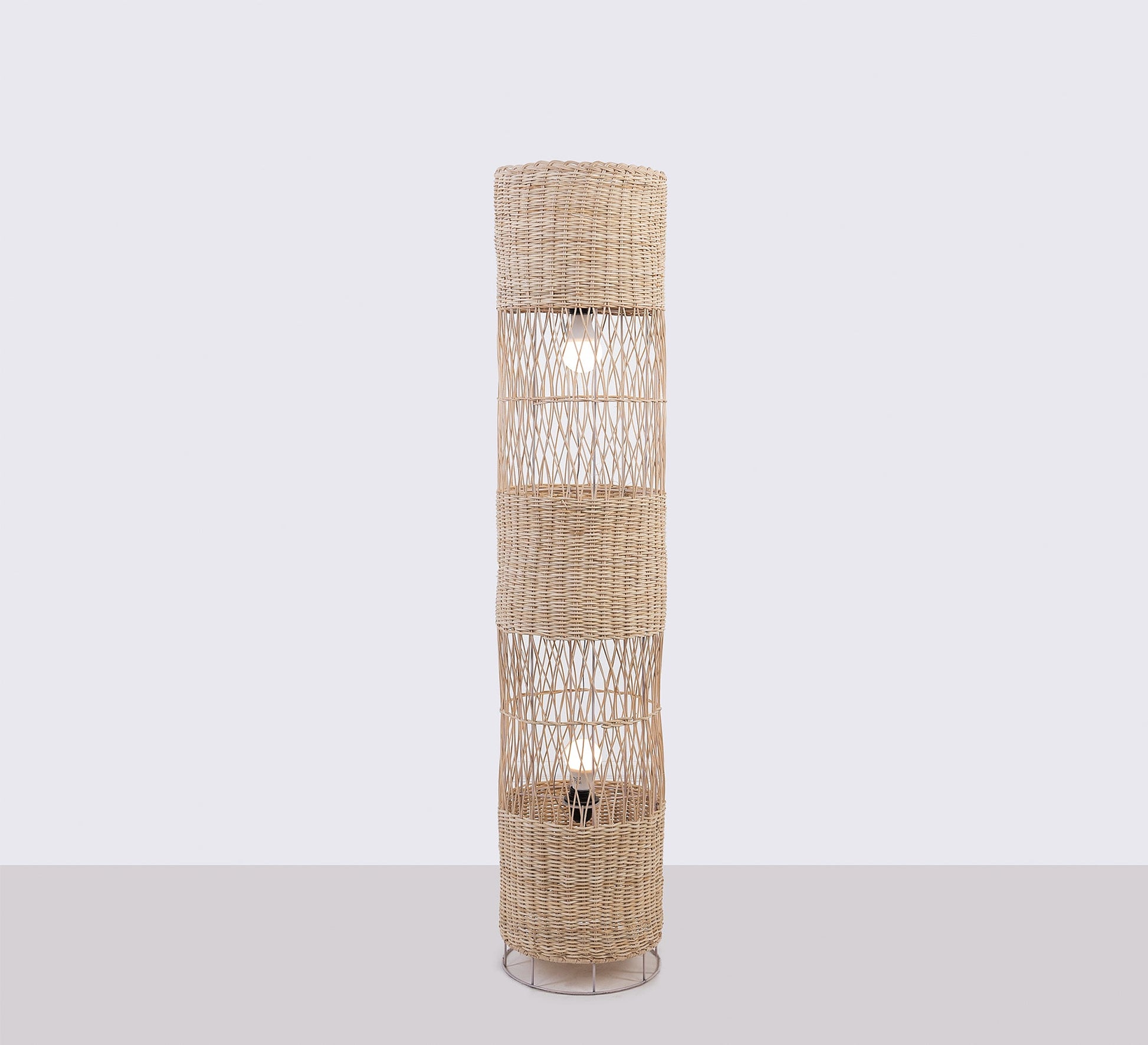 Long cylindrical bamboo floor lamp - Vitrine Furniture - Lighting