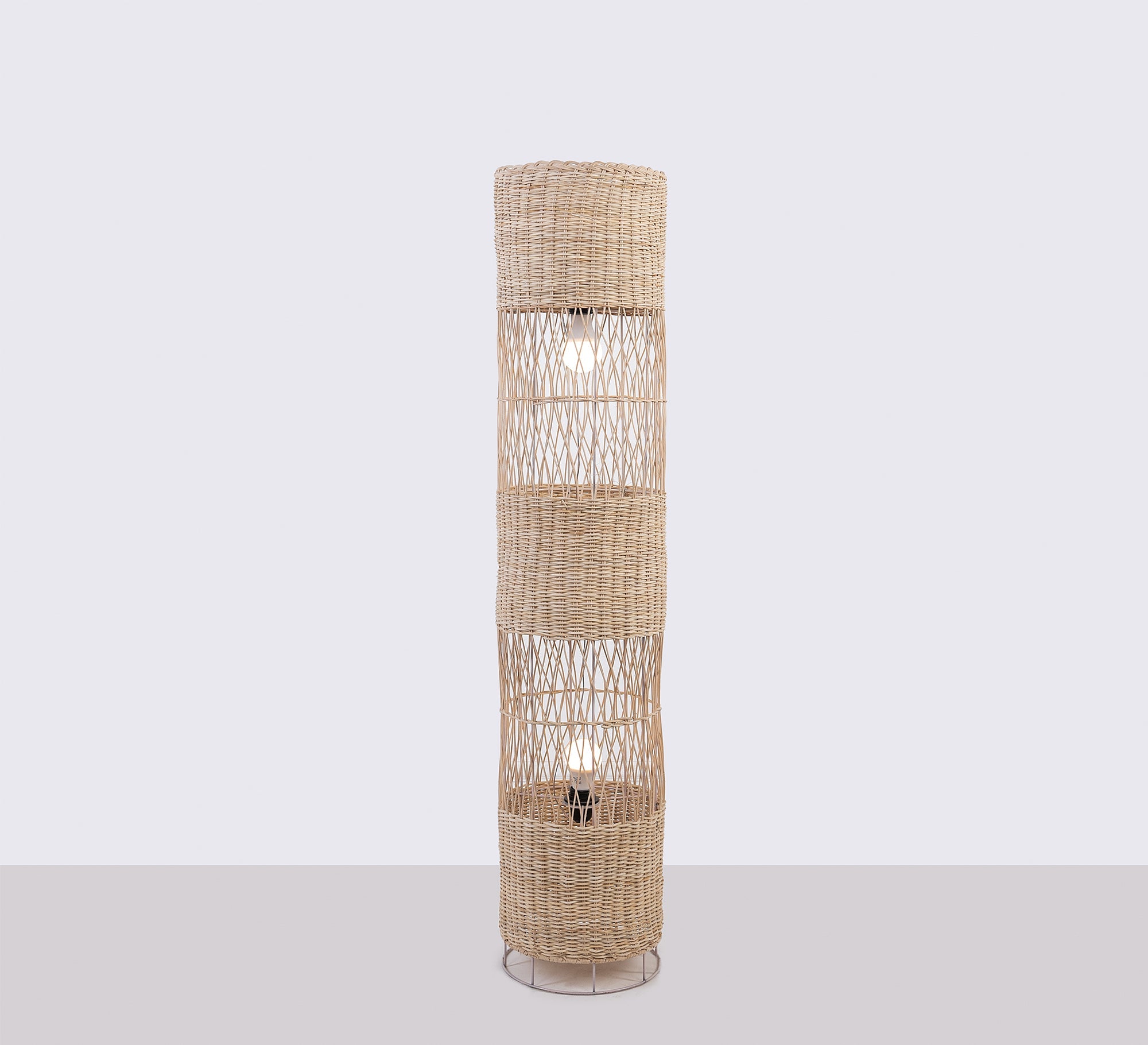Long cylindrical bamboo floor lamp - Vitrine Furniture - Lighting