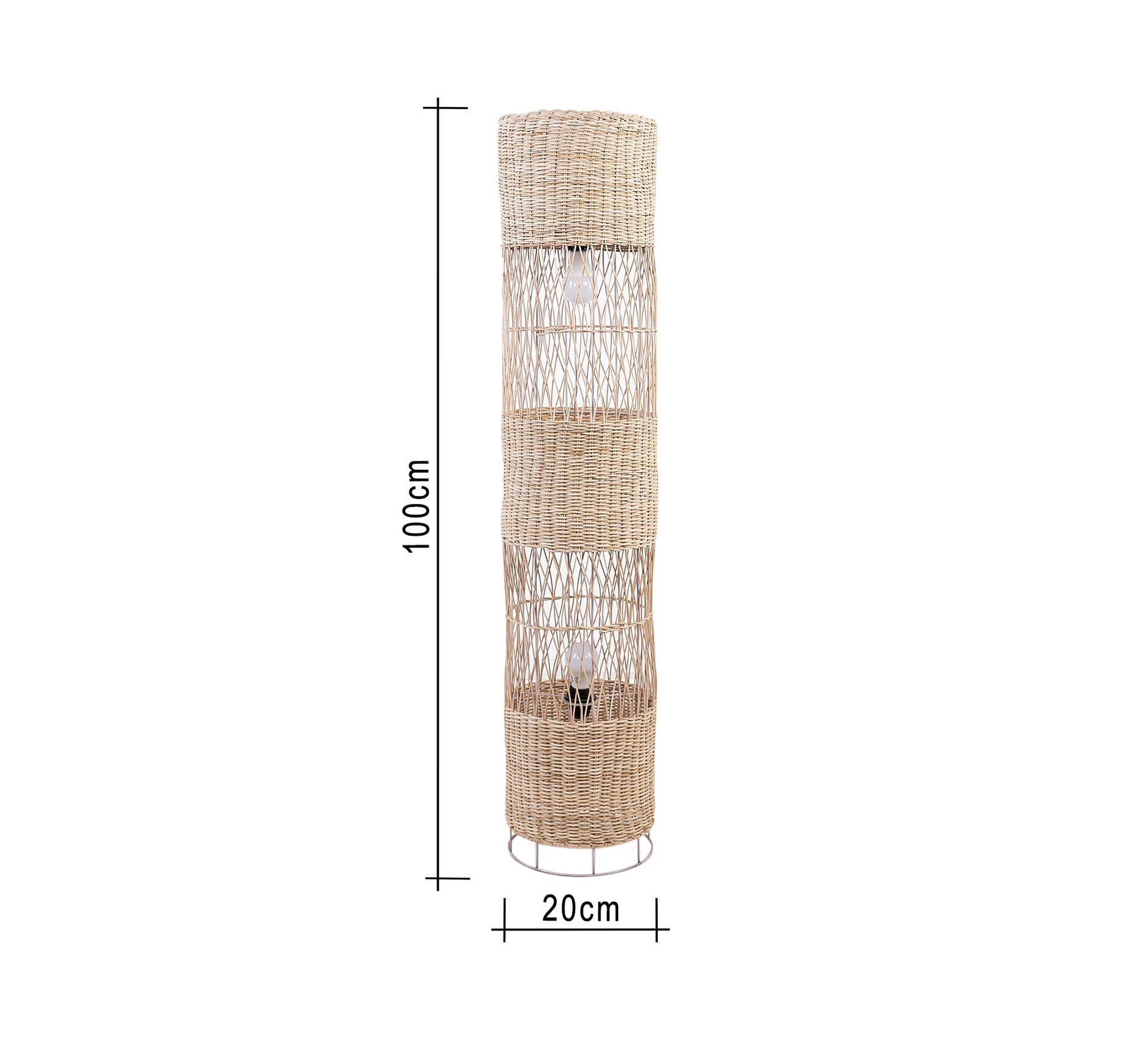 Long cylindrical bamboo floor lamp - Vitrine Furniture - Lighting