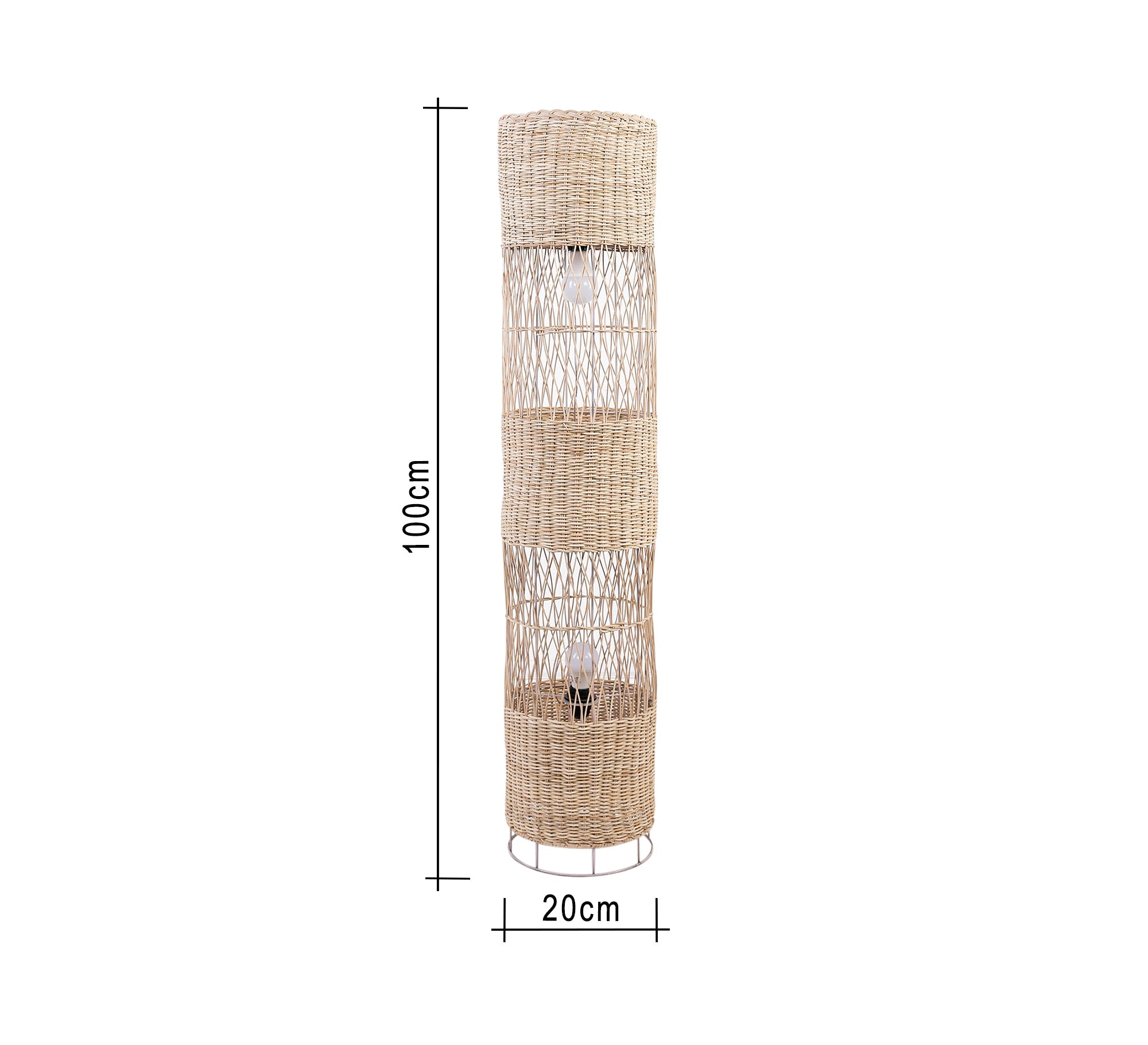 Long cylindrical bamboo floor lamp - Vitrine Furniture - Lighting