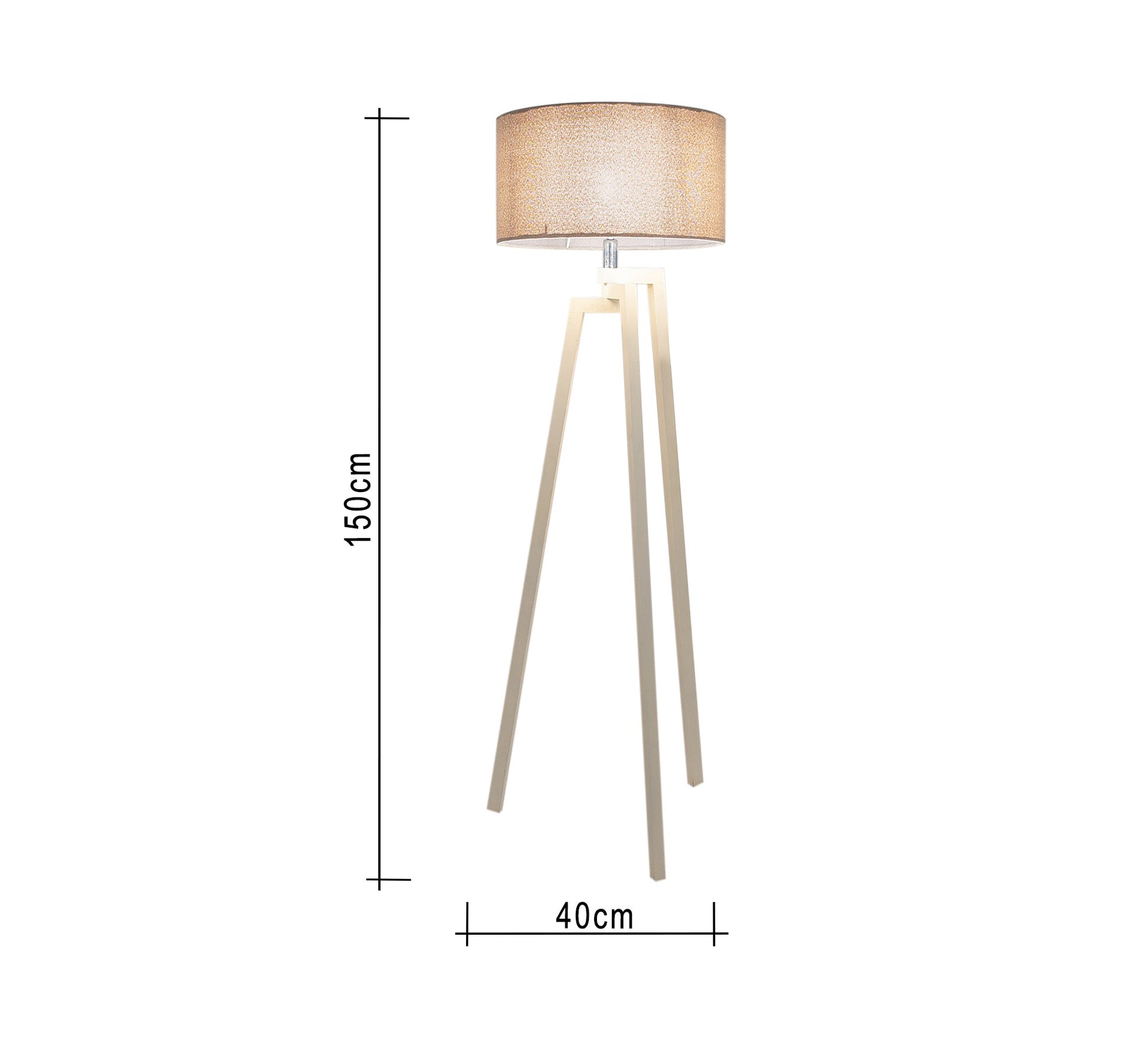 Long Leg Floor Lamp with Beige Shabou - Vitrine Furniture - Lighting