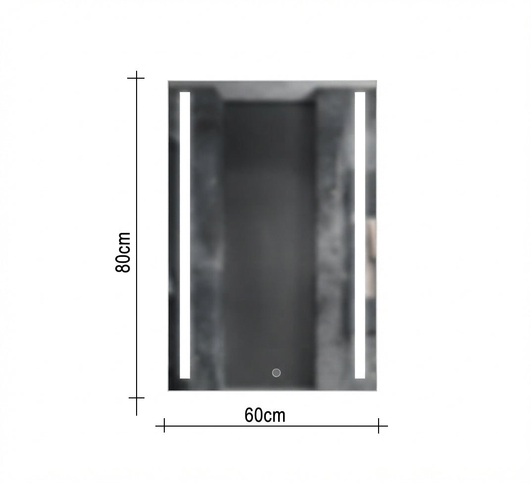 Long-length mirror with two vertical light strips - Vitrine Furniture - Mirrors