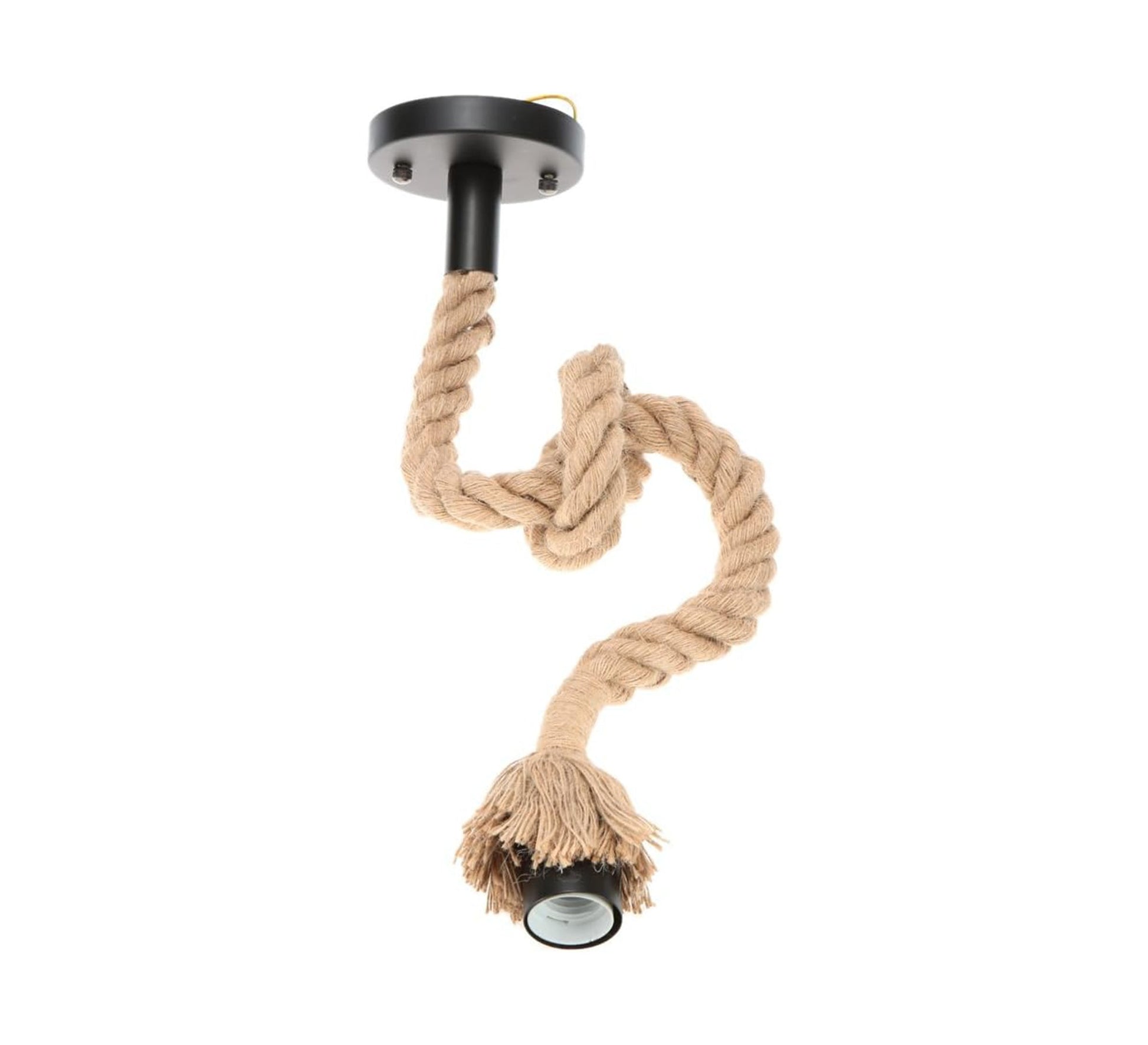 Long Linen Rope Pendant Lamp with Tie - Vitrine Furniture - Lighting