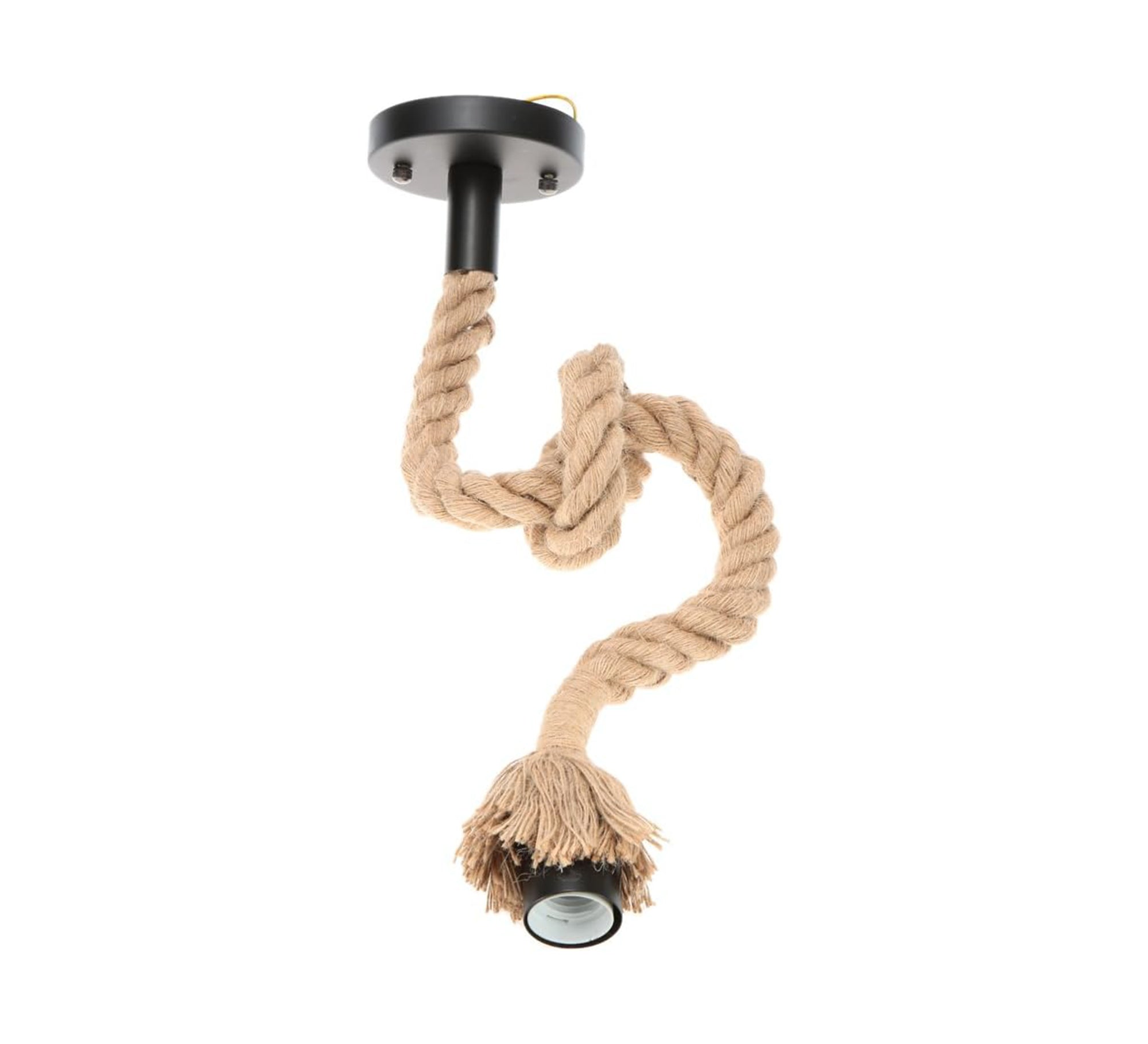 Long Linen Rope Pendant Lamp with Tie - Vitrine Furniture - Lighting