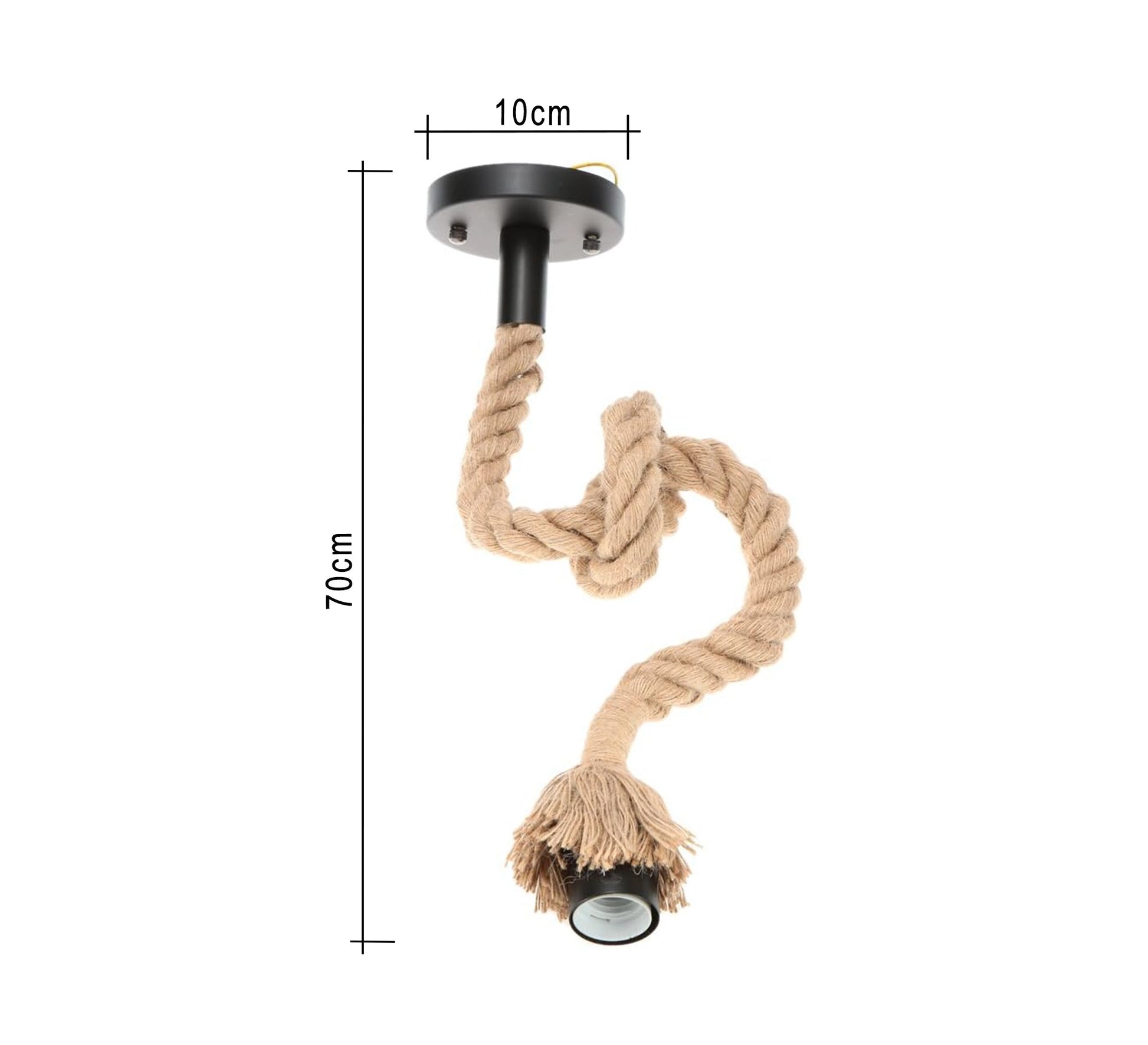 Long Linen Rope Pendant Lamp with Tie - Vitrine Furniture - Lighting