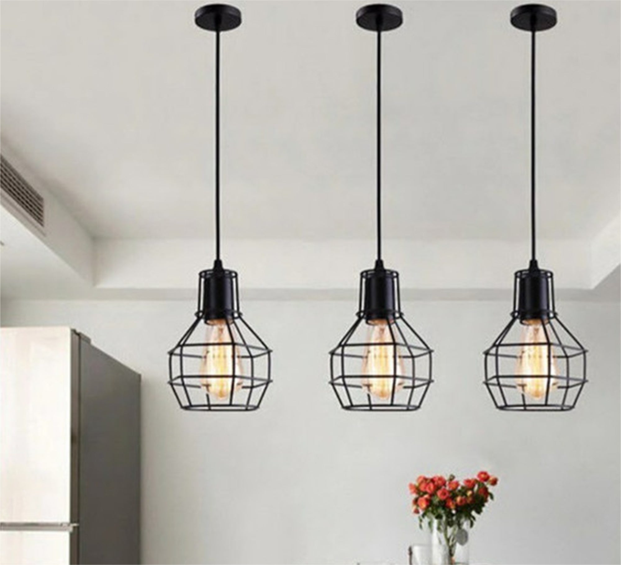 Long pendant with metal cage – Vitrine Furniture