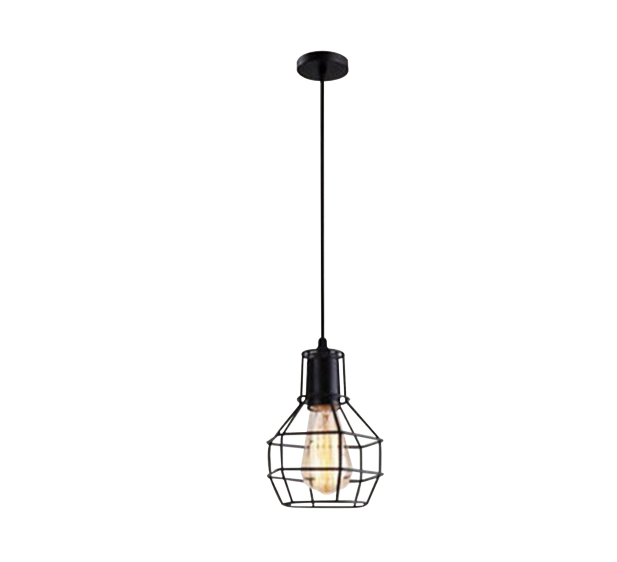 Long pendant with metal cage - Vitrine Furniture - Lighting