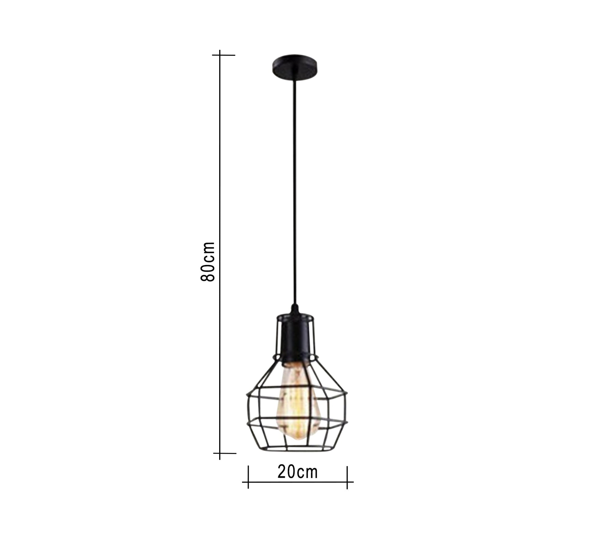 Long pendant with metal cage - Vitrine Furniture - Lighting