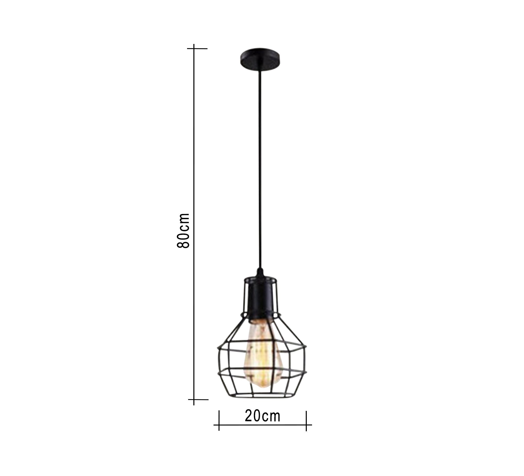 Long pendant with metal cage - Vitrine Furniture - Lighting
