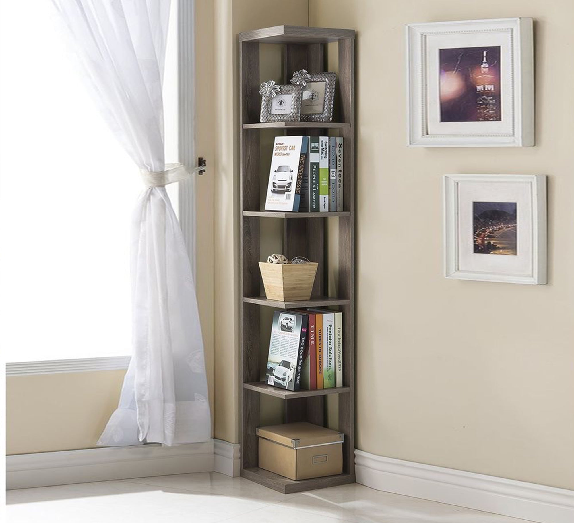 Long square corner library - Vitrine Furniture - Furniture