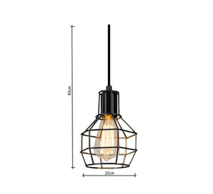 Long wire pendant with cage pendant - Vitrine Furniture - Lighting