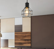 Long wire pendant with cage pendant - Vitrine Furniture - Lighting