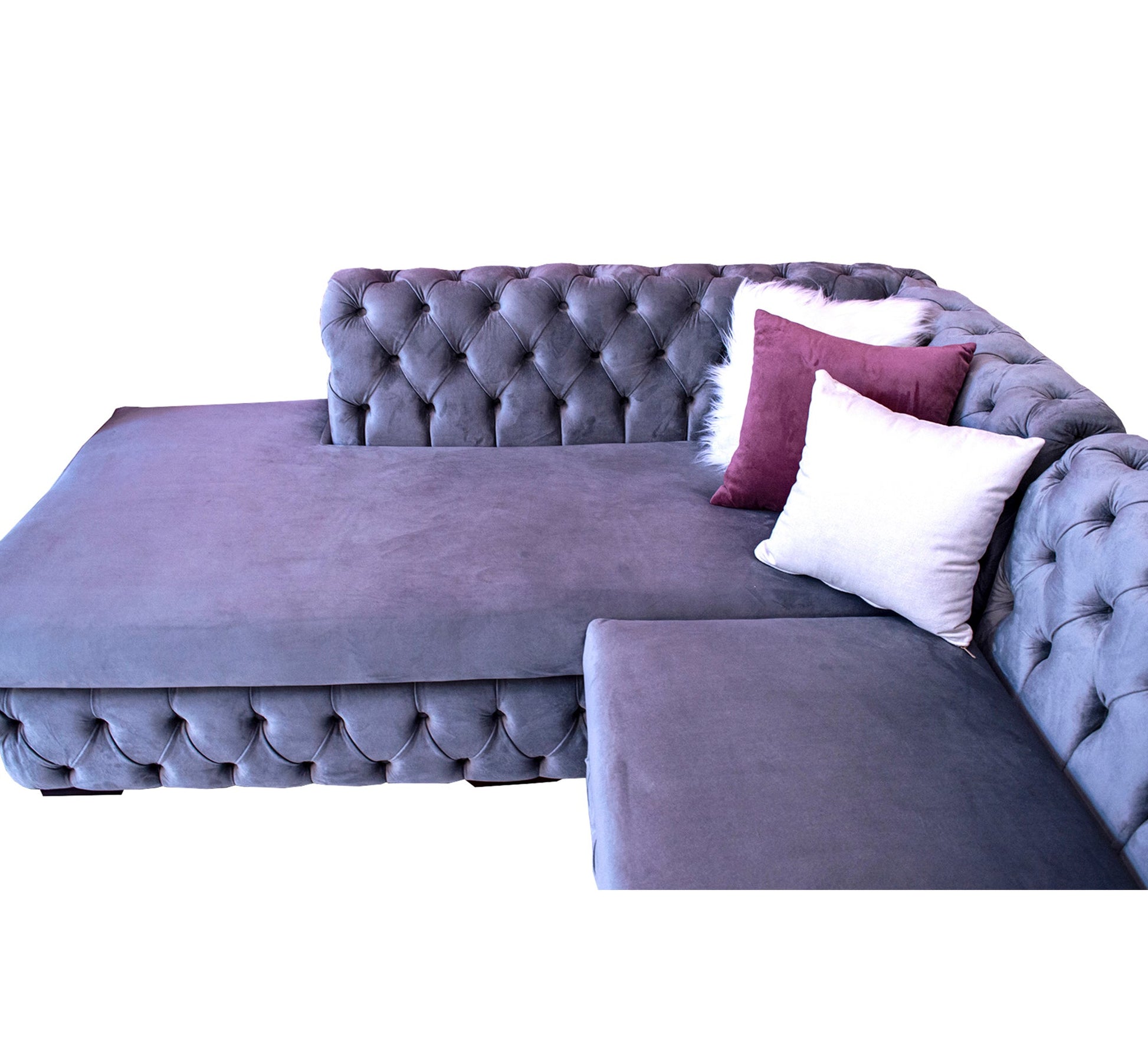 Lounge Chaise longue living corner and full capotonya upholstery - Vitrine Furniture - L - shape sofa set