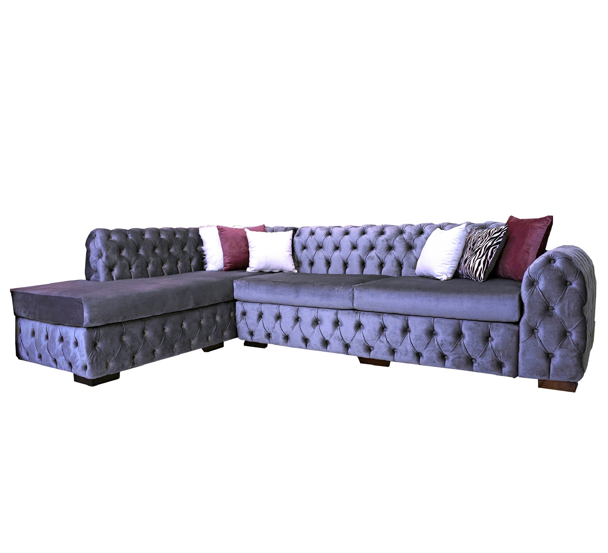 Lounge Chaise longue living corner and full capotonya upholstery - Vitrine Furniture - L - shape sofa set
