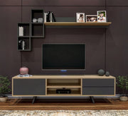 Lower TV unit and tiered upper shelves - Vitrine Furniture - Furniture