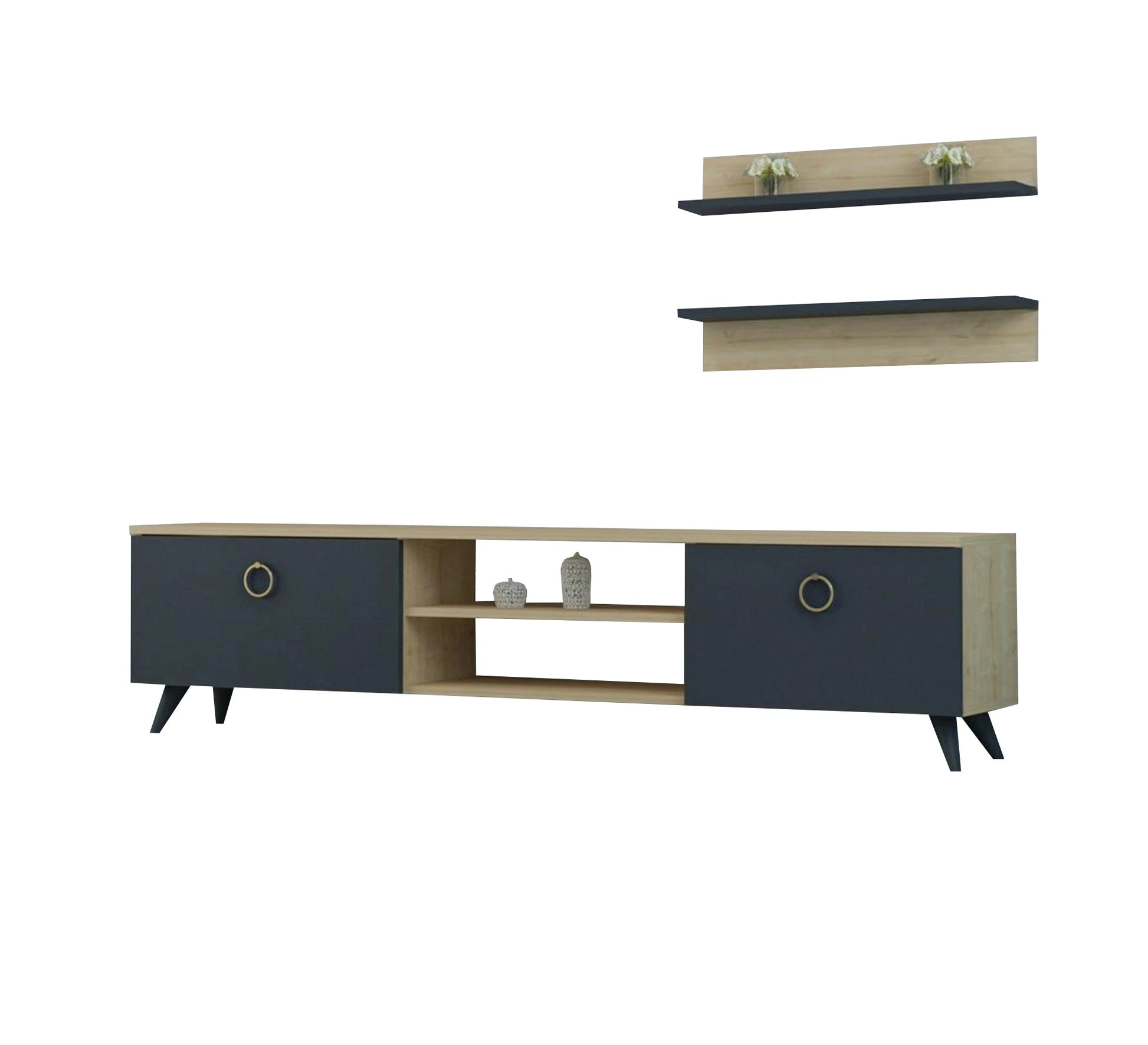 Lower TV unit and upper shelves - Vitrine Furniture - Furniture