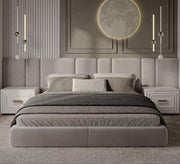 Luxurious bed with a tall, padded headboard - Vitrine Furniture - Furniture