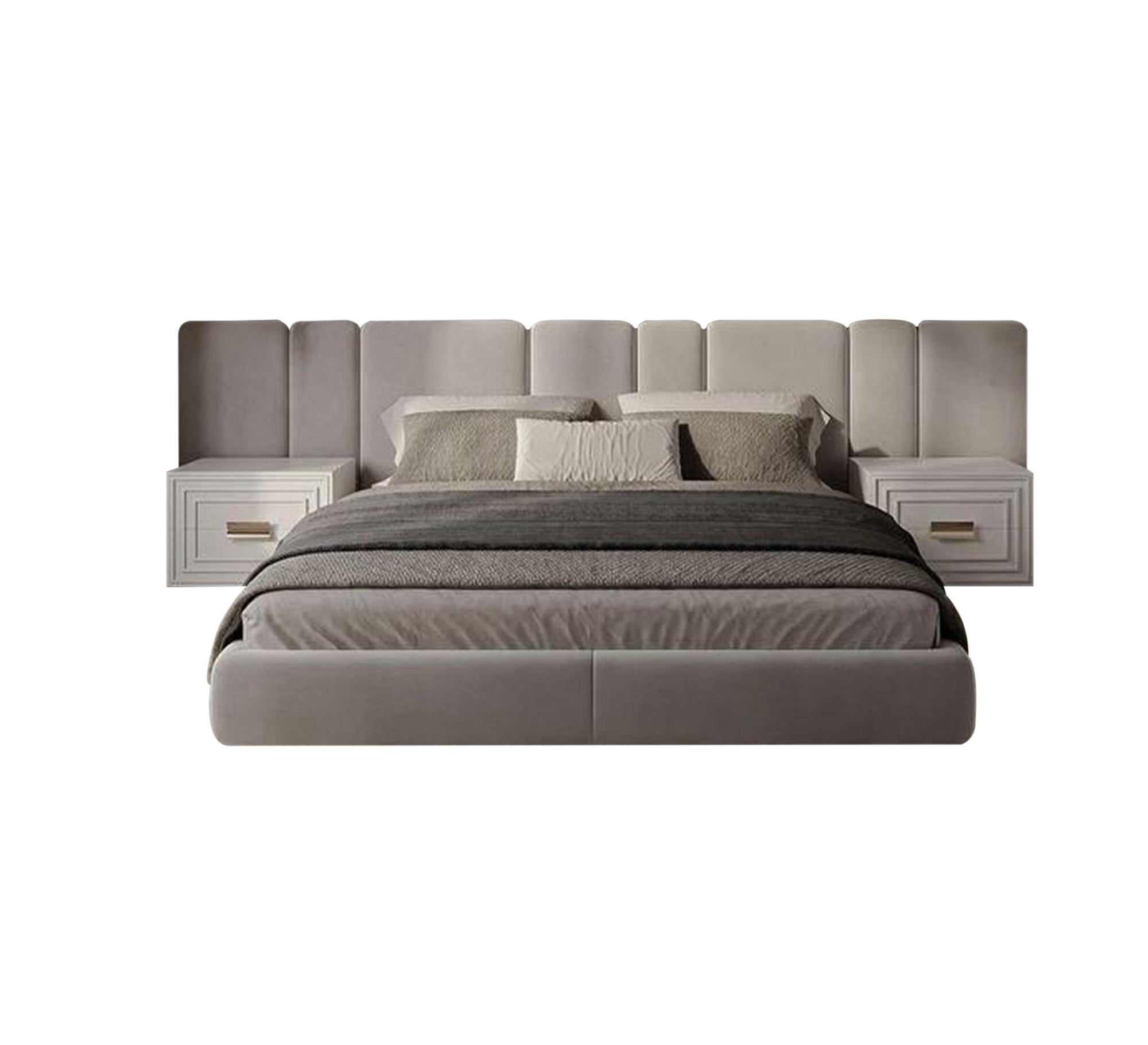 Luxurious bed with a tall, padded headboard - Vitrine Furniture - Furniture