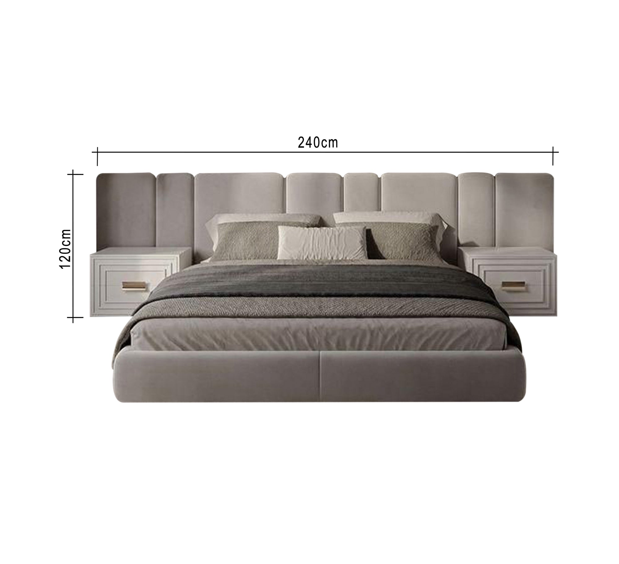 Luxurious bed with a tall, padded headboard - Vitrine Furniture - Furniture