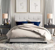 Luxurious bed with a white padded headboard - Vitrine Furniture - Furniture