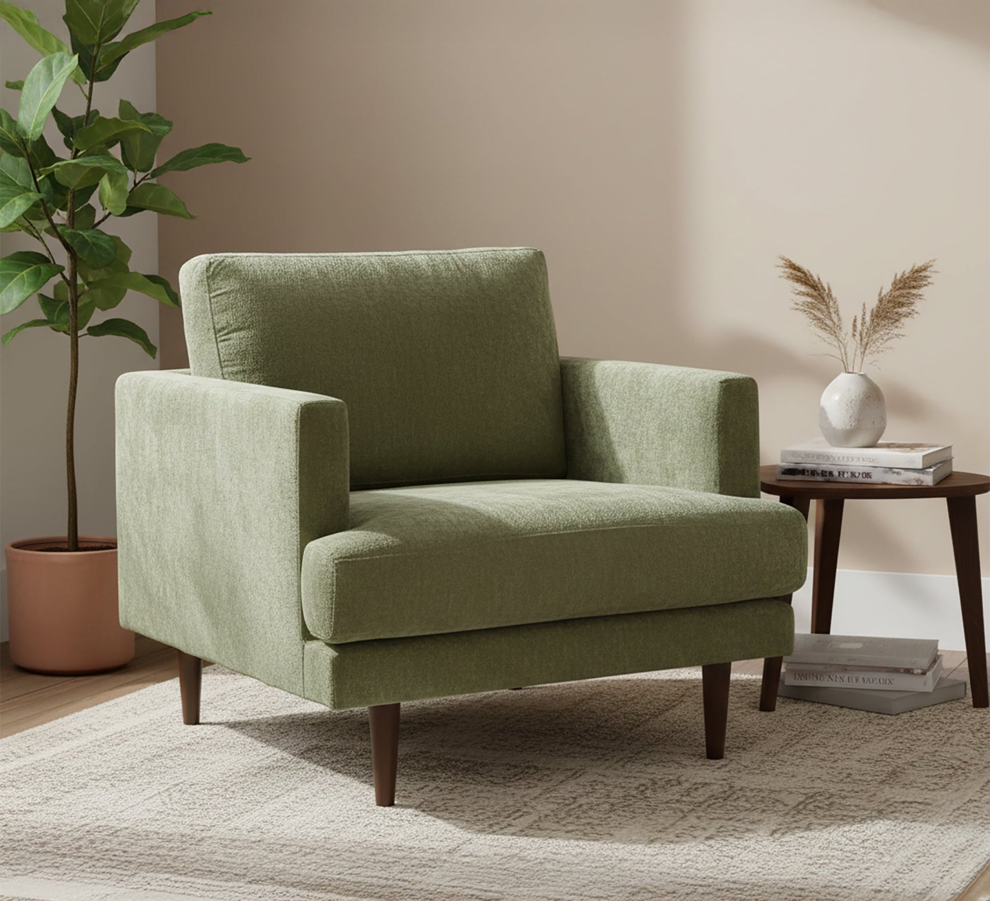 Luxurious chair in attractive olive color - Vitrine Furniture - Chairs & Chaise lounge