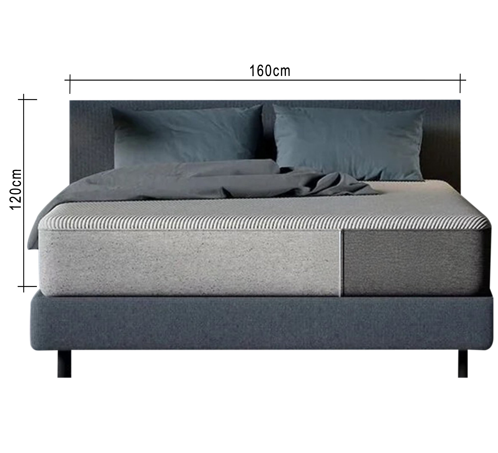 Luxurious dark gray bed - Vitrine Furniture - Furniture