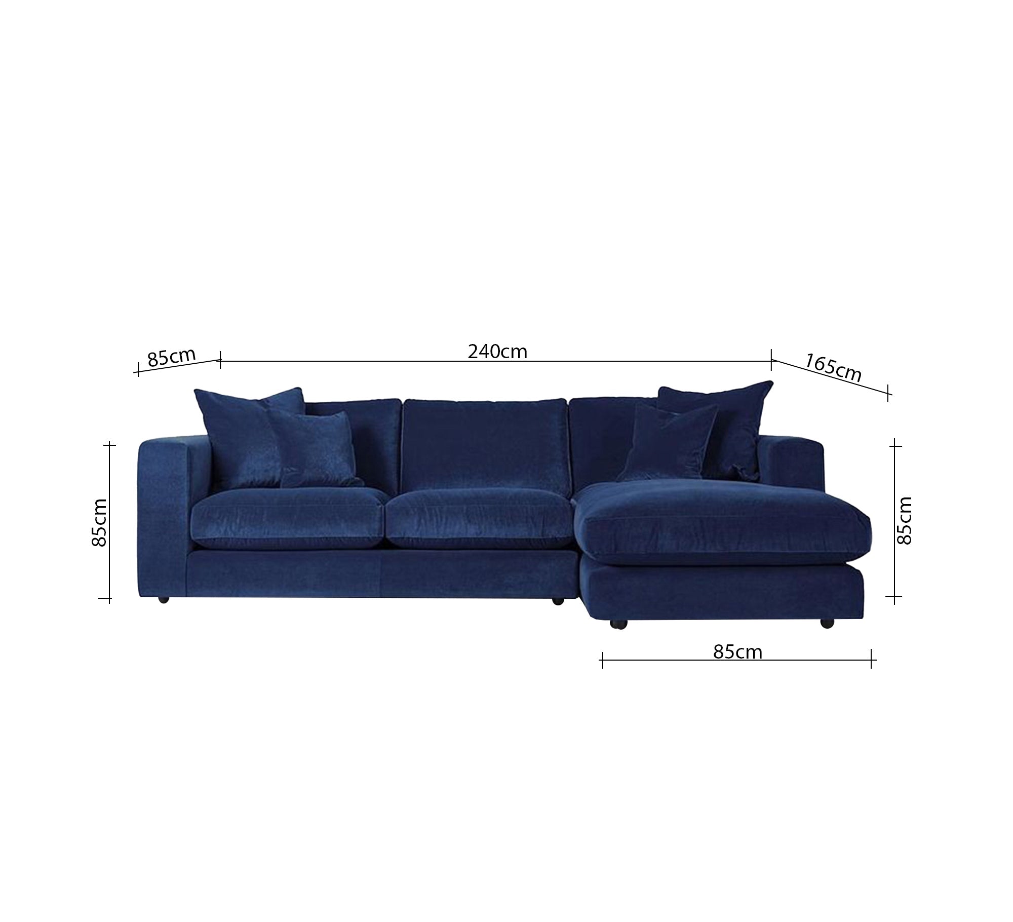 Luxurious, elegant, comfortable blue velvet corner sofa - Vitrine Furniture - Furniture