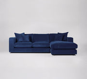 Luxurious, elegant, comfortable blue velvet corner sofa - Vitrine Furniture - Furniture