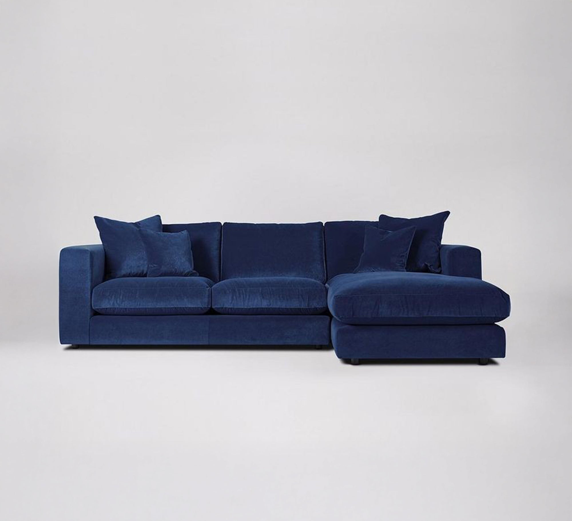 Luxurious, elegant, comfortable blue velvet corner sofa - Vitrine Furniture - Furniture