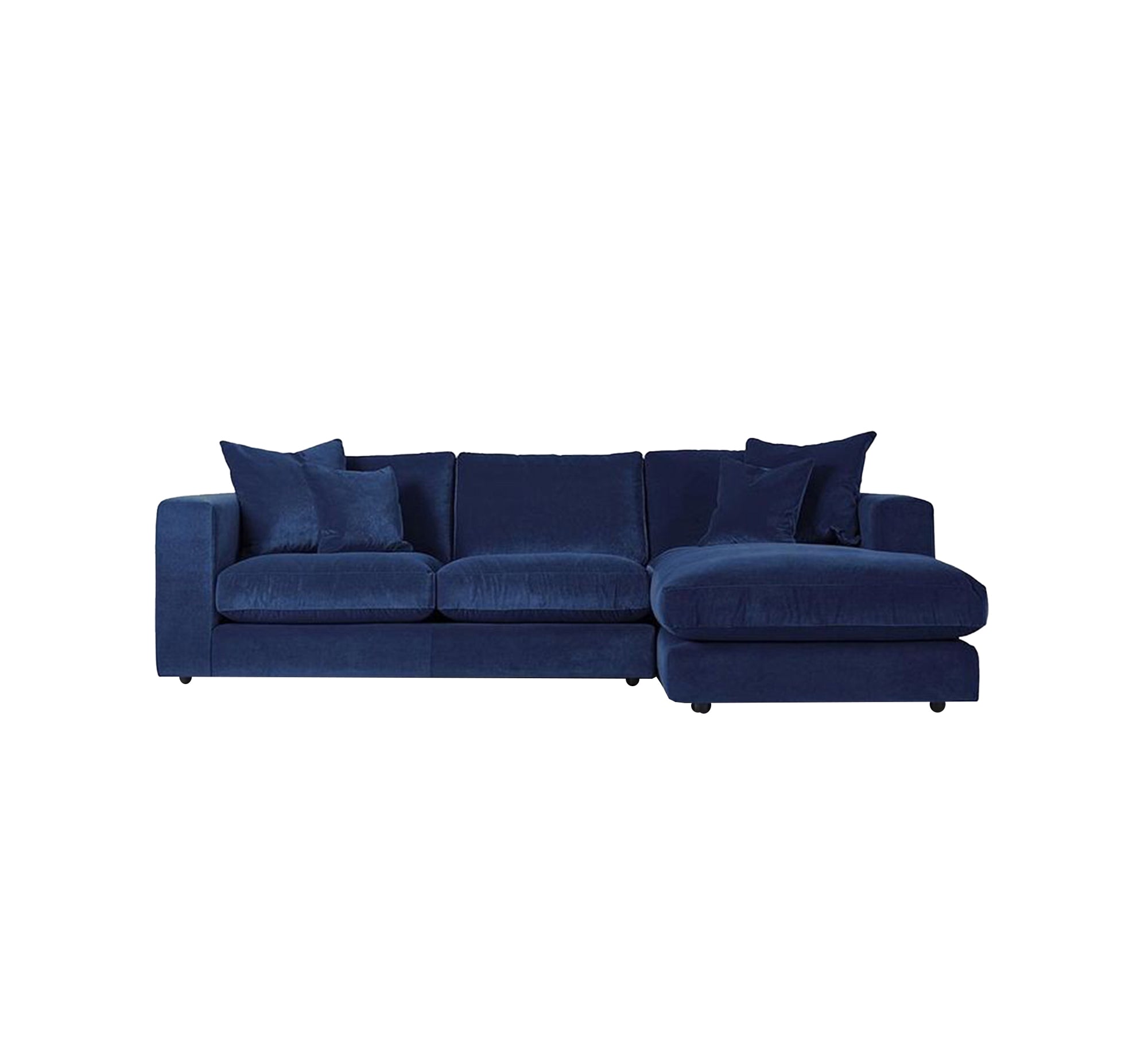 Luxurious, elegant, comfortable blue velvet corner sofa - Vitrine Furniture - Furniture