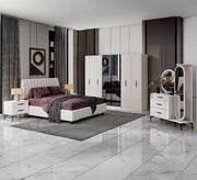 Luxurious off - white bedroom with a modern design - Vitrine Furniture - Furniture