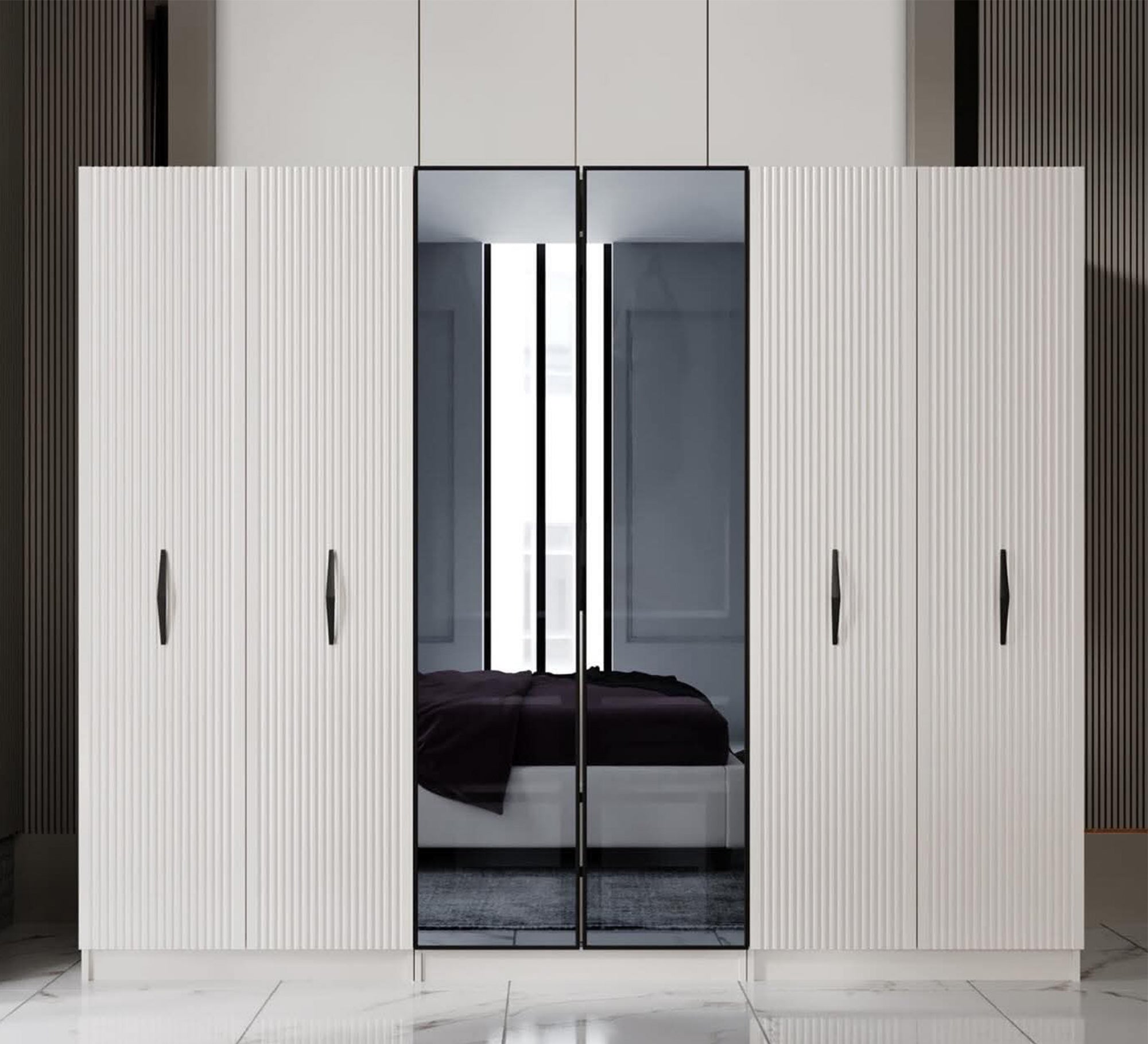 Luxurious off - white bedroom with a modern design - Vitrine Furniture - Furniture