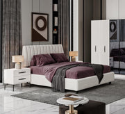 Luxurious off - white bedroom with a modern design - Vitrine Furniture - Furniture