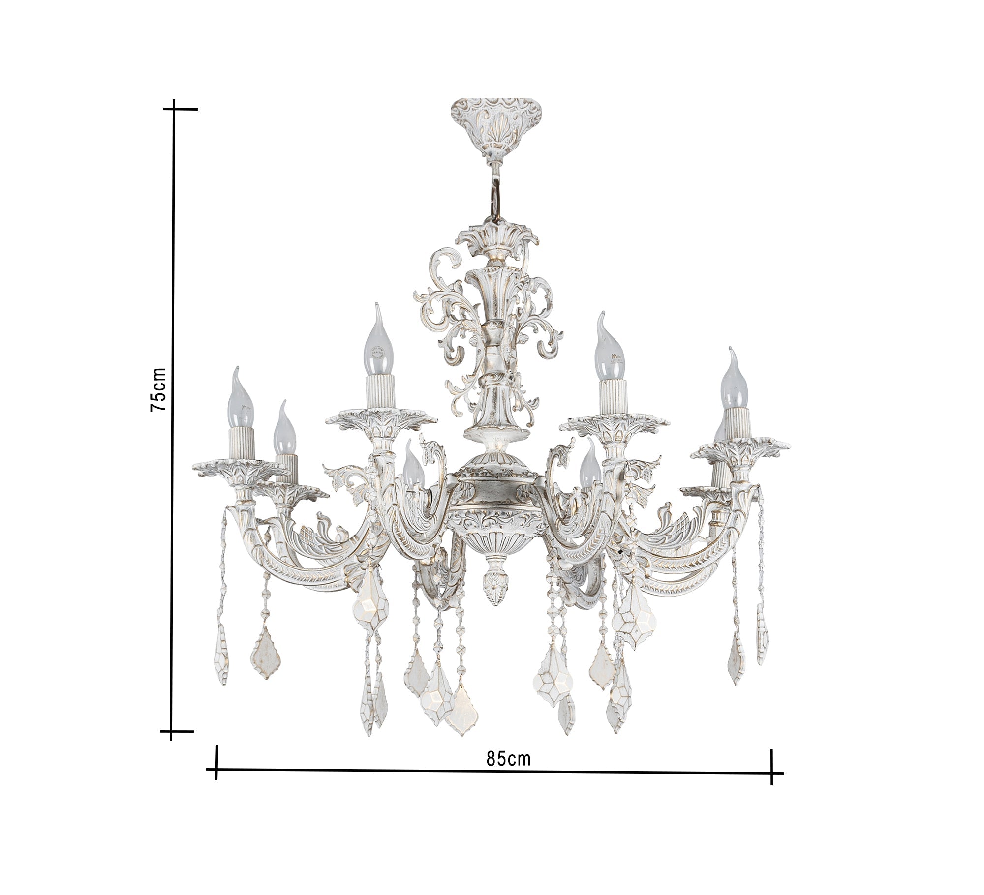 luxurious white chandelier - Vitrine Furniture - Lighting