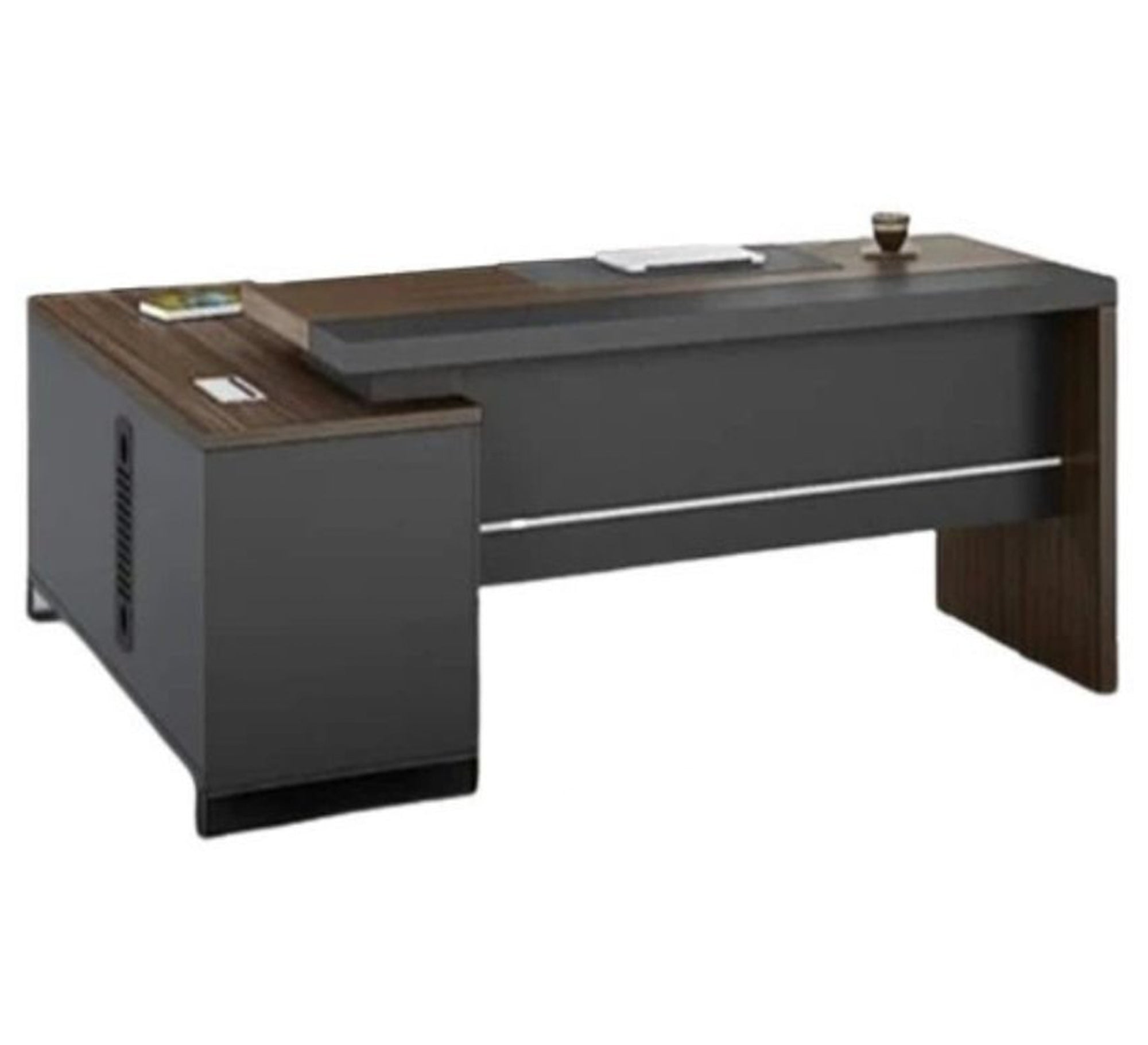 Luxury gray L - shaped executive desk - Vitrine Furniture - Furniture