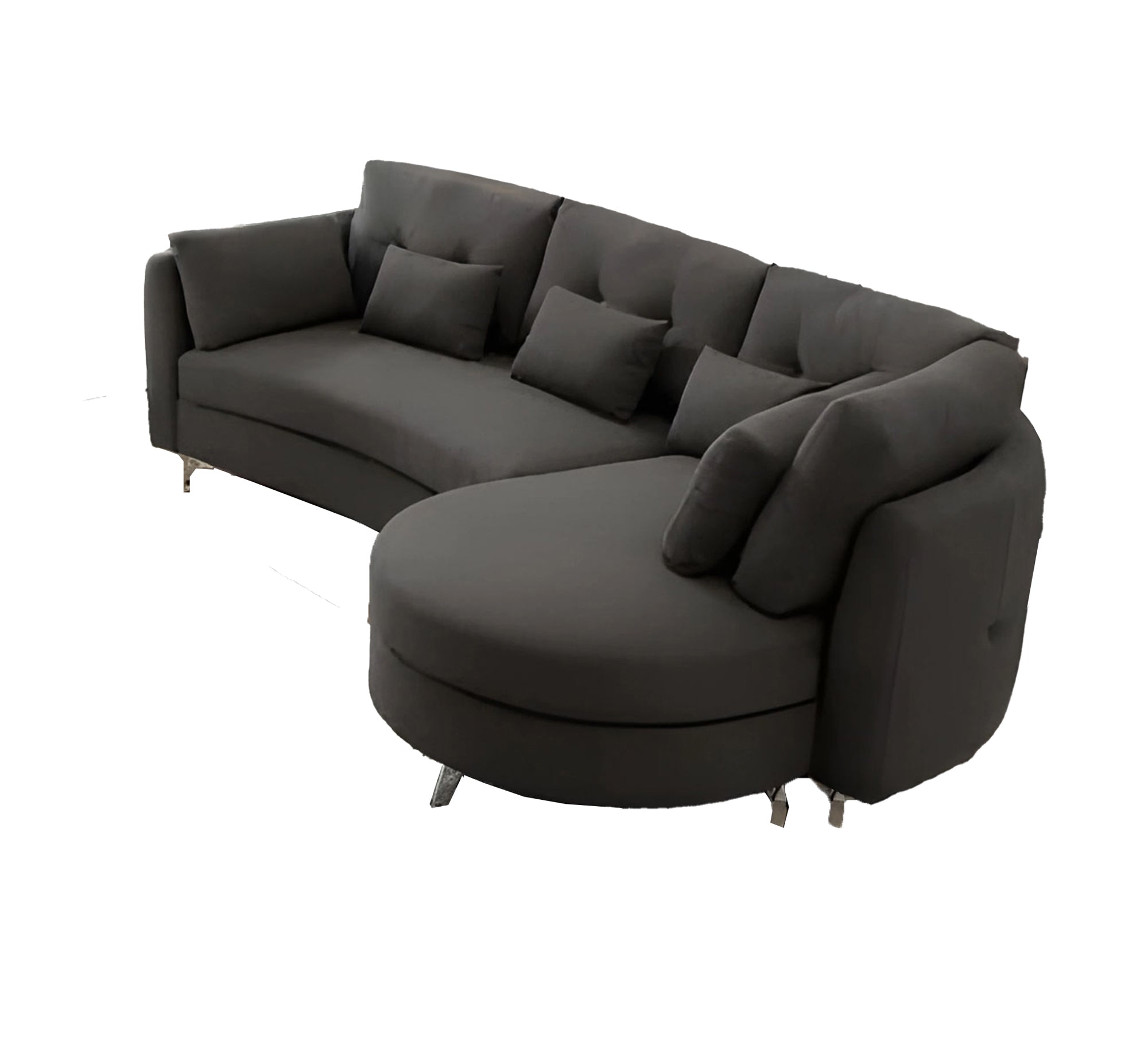 Luxury modern curved gray corner sofa - Vitrine Furniture - Furniture