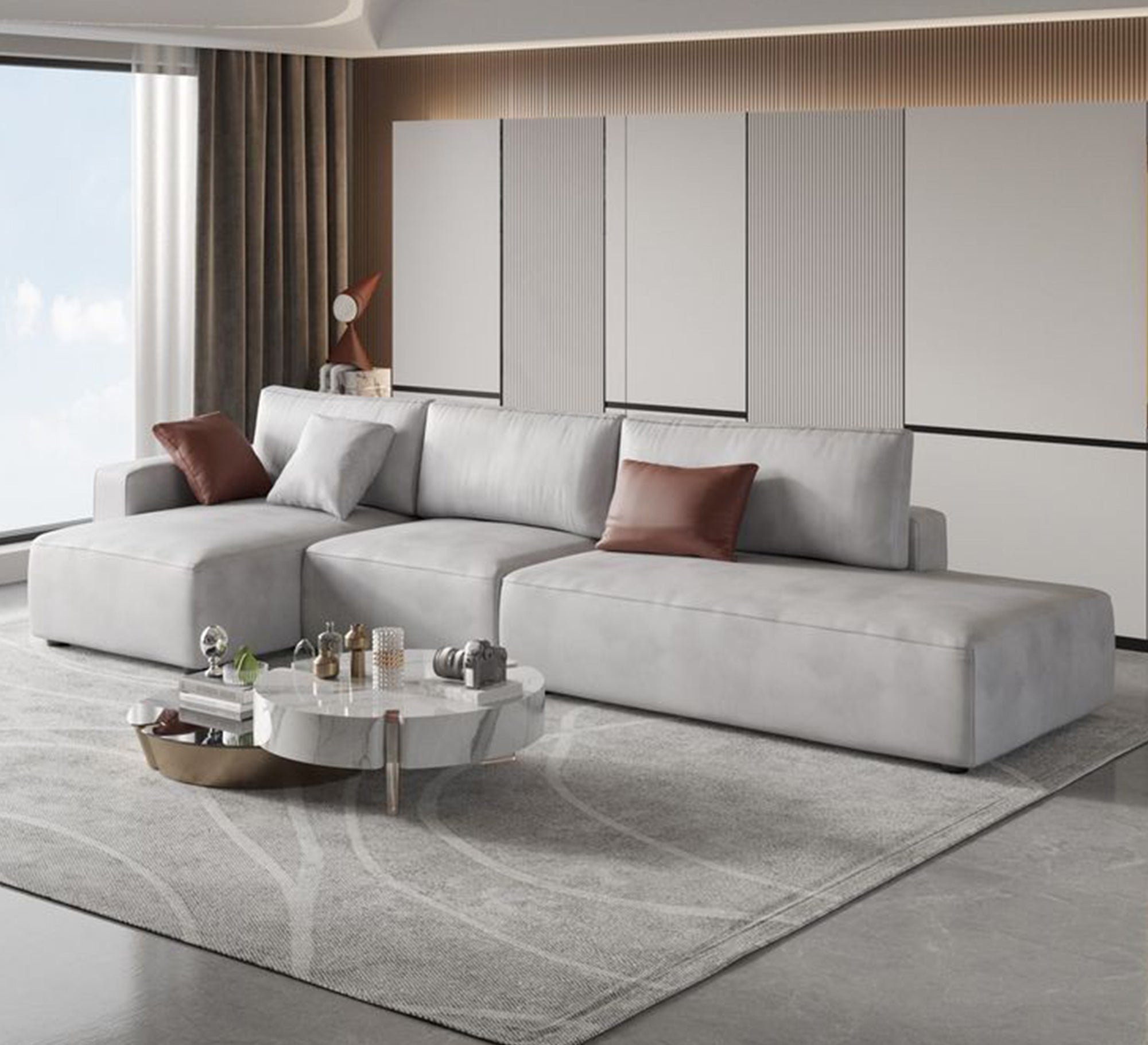 Luxury, stylish, comfortable, modular grey corner sofa - Vitrine Furniture - Furniture