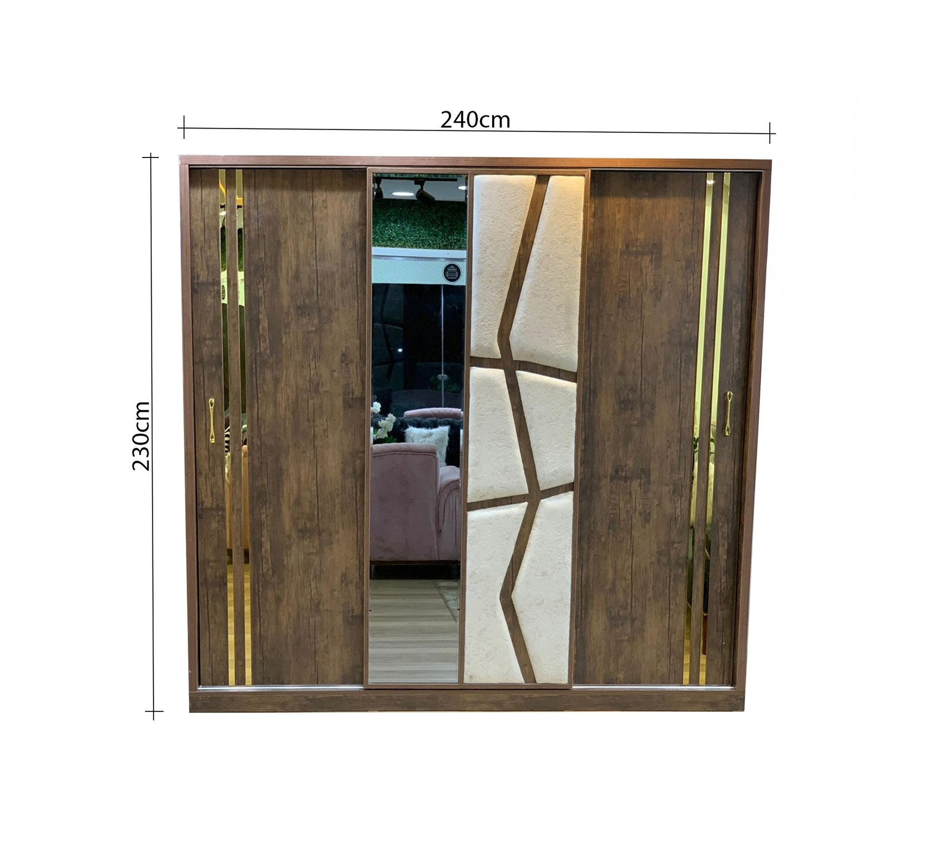 Luxury wardrobe with modern golden touches - Vitrine Furniture - Furniture