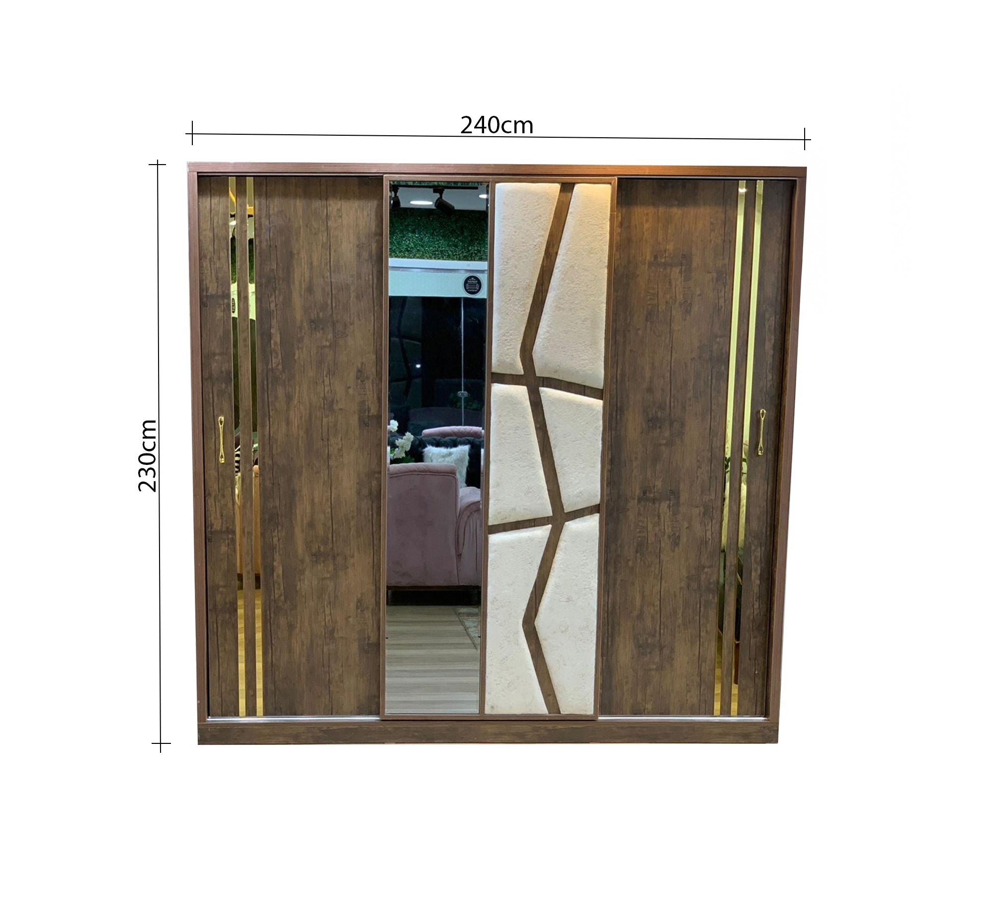 Luxury wardrobe with modern golden touches - Vitrine Furniture - Furniture