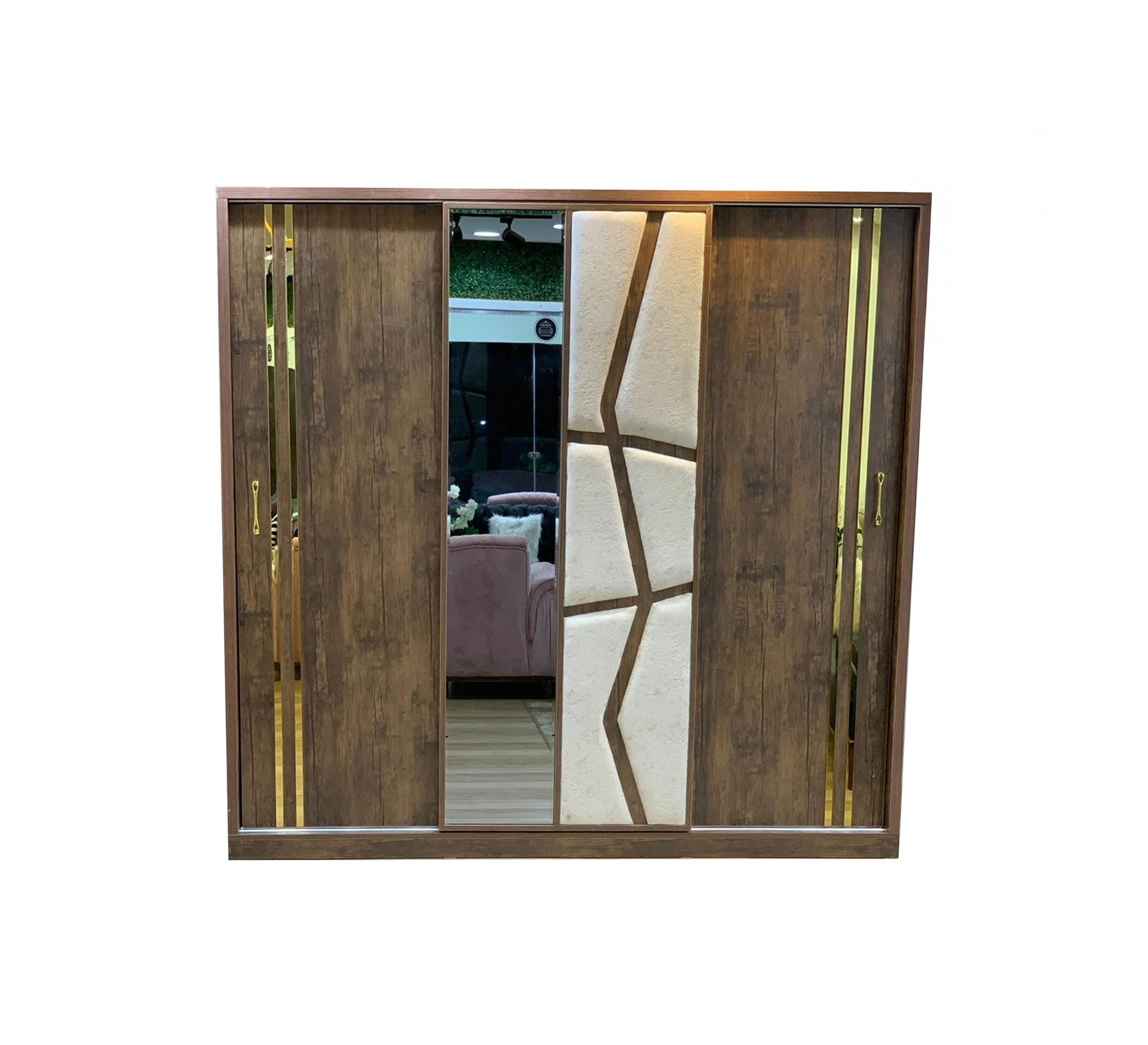 Luxury wardrobe with modern golden touches - Vitrine Furniture - Furniture