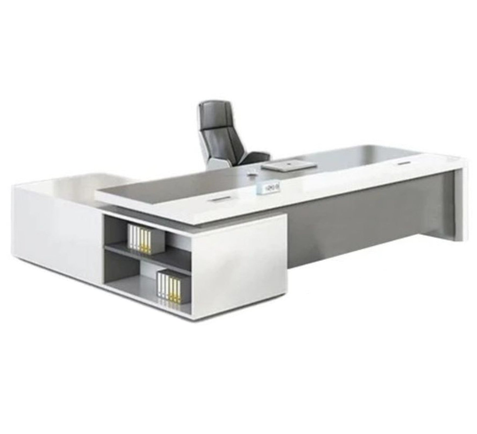 Luxury white L - shaped executive desk - Vitrine Furniture - Furniture