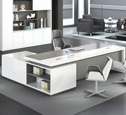 Luxury white L - shaped executive desk - Vitrine Furniture - Furniture
