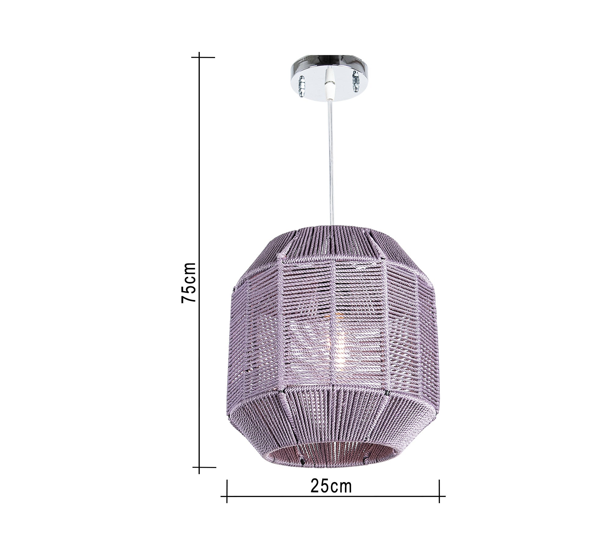 Macrame Ceiling Lamp Ribbed - Vitrine Furniture - Lighting