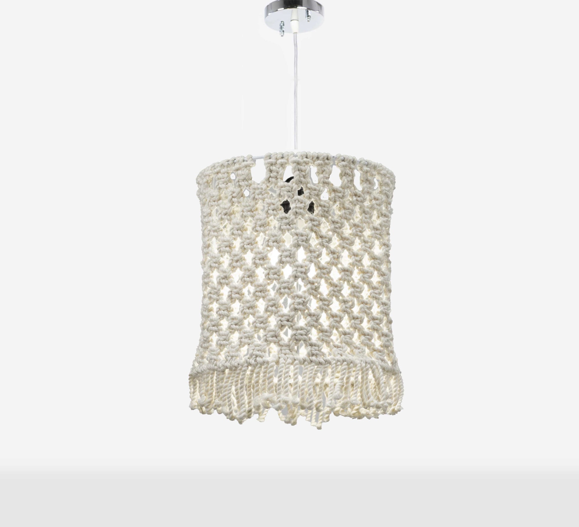 macrame ceiling lamp with bohemian design - Vitrine Furniture - Lighting