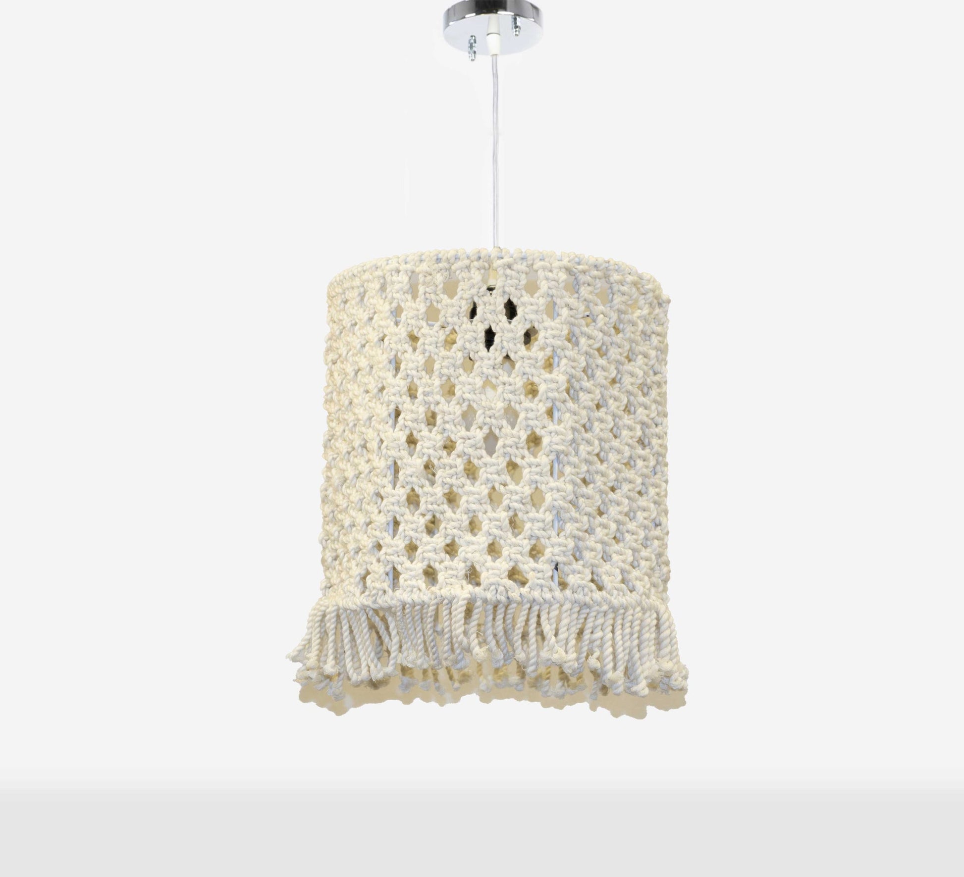 macrame ceiling lamp with bohemian design - Vitrine Furniture - Lighting