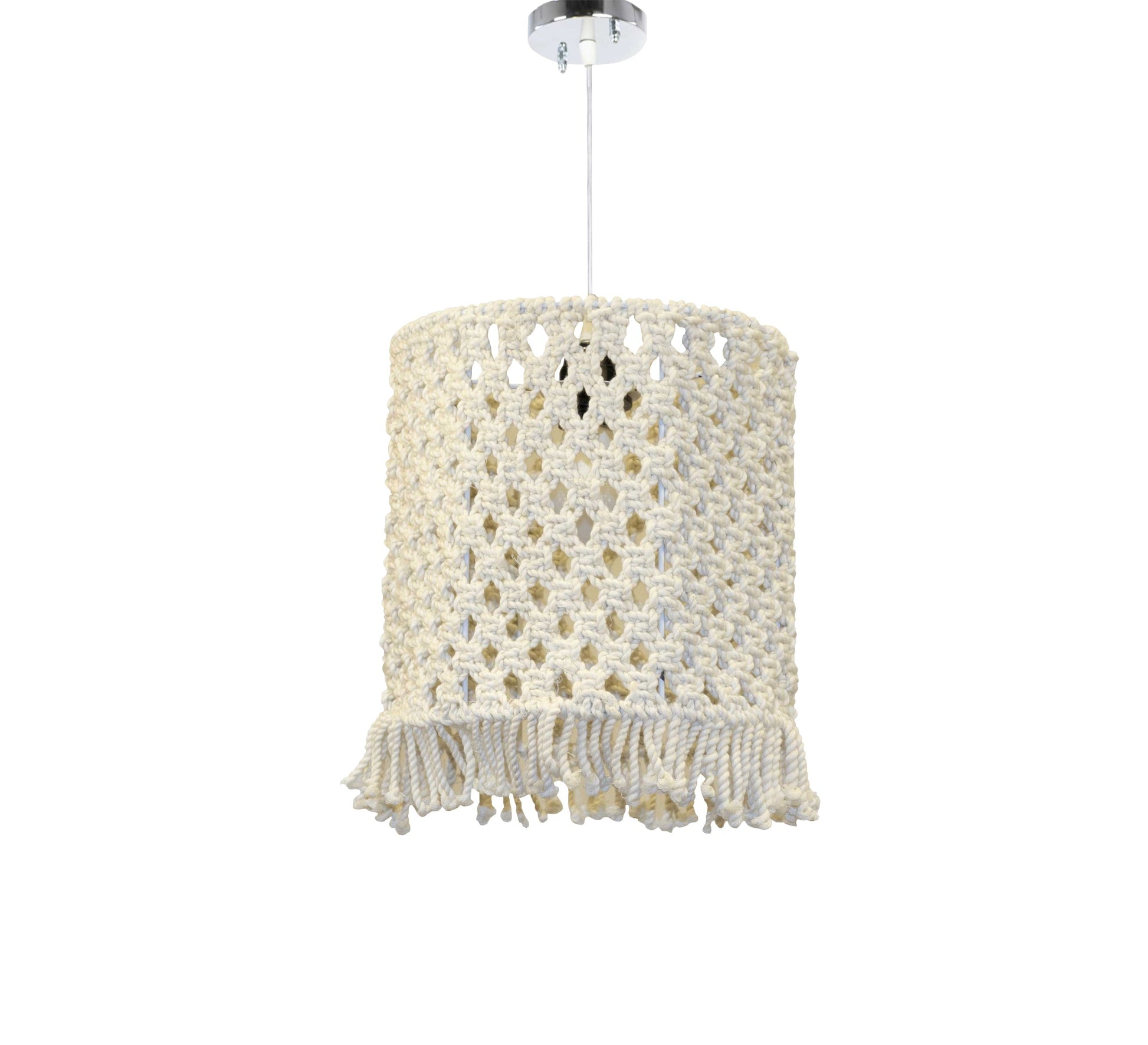 macrame ceiling lamp with bohemian design - Vitrine Furniture - Lighting