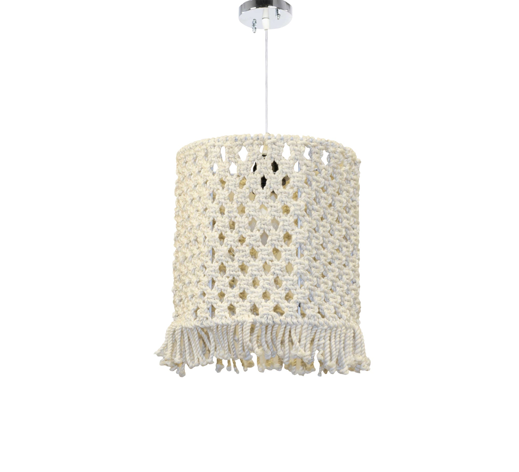 macrame ceiling lamp with bohemian design - Vitrine Furniture - Lighting