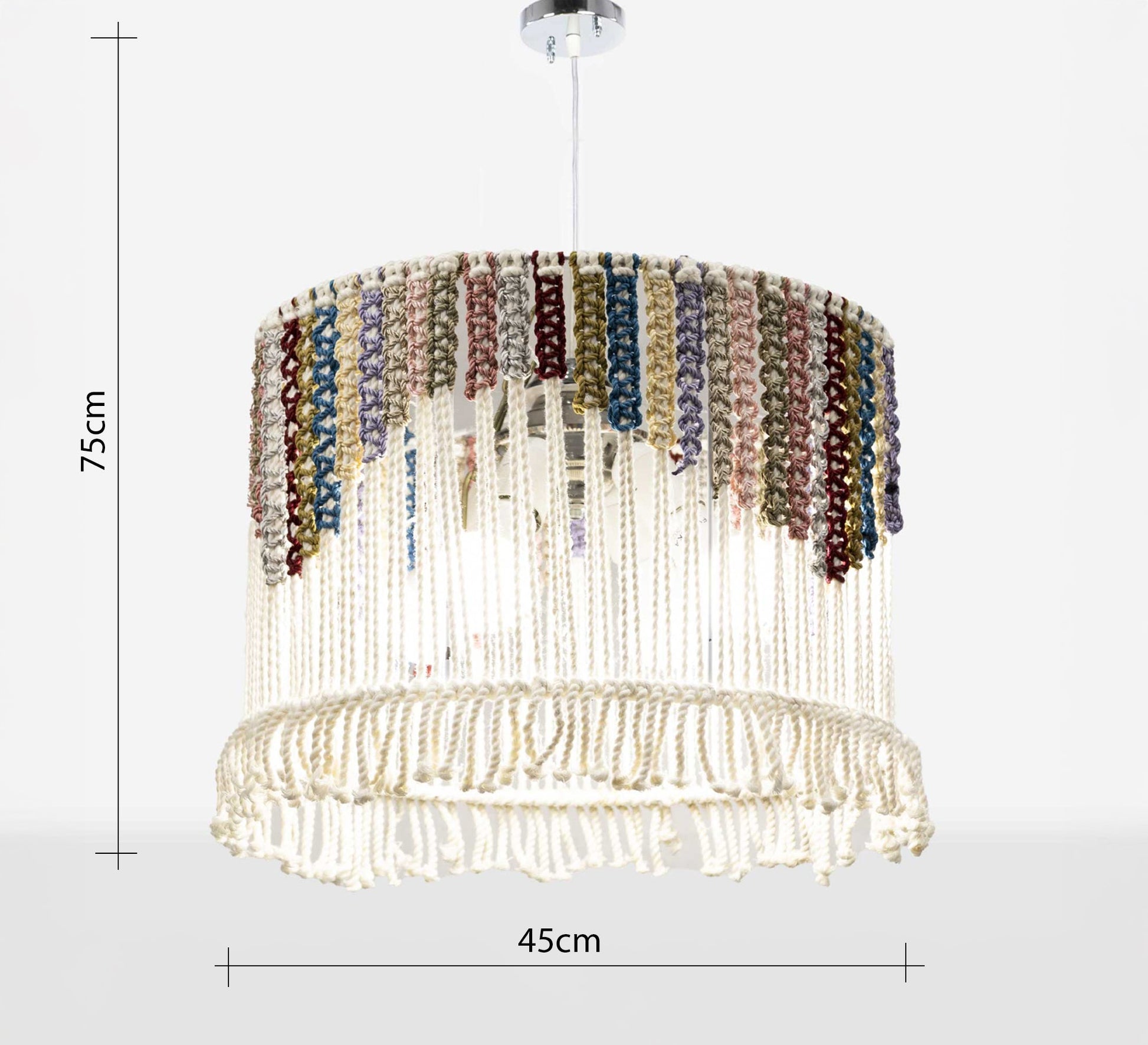 macrame ceiling lamp with bohemian design - Vitrine Furniture - Lighting