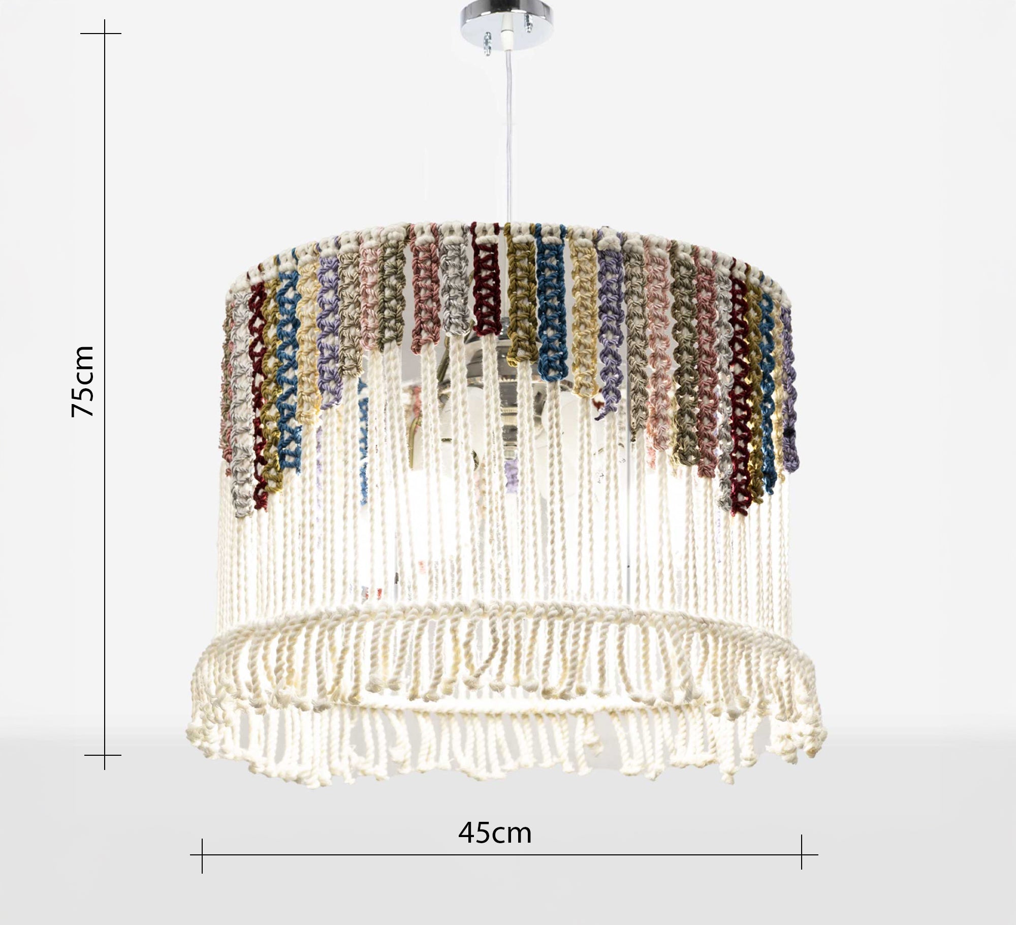 macrame ceiling lamp with bohemian design - Vitrine Furniture - Lighting