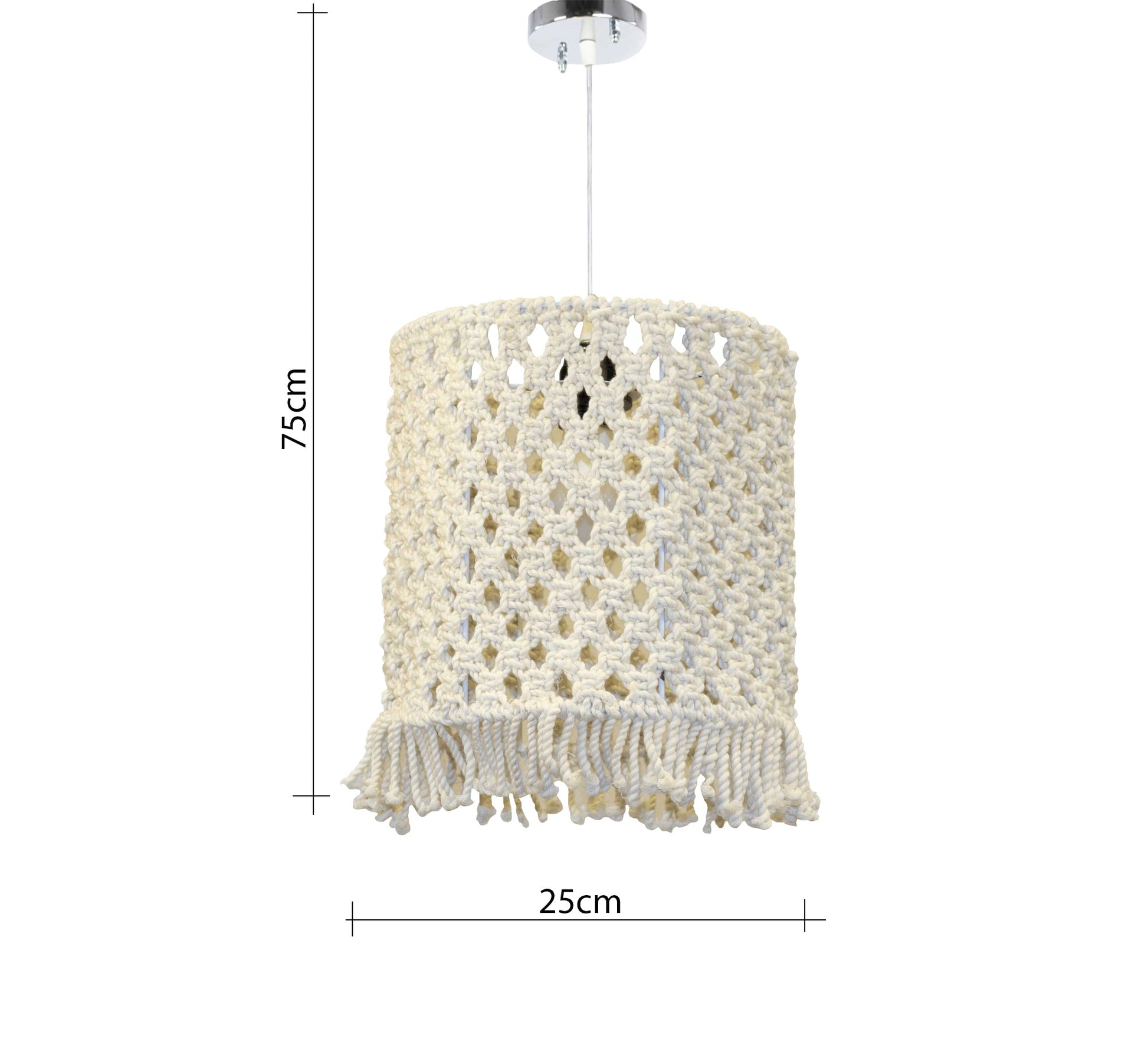 macrame ceiling lamp with bohemian design - Vitrine Furniture - Lighting